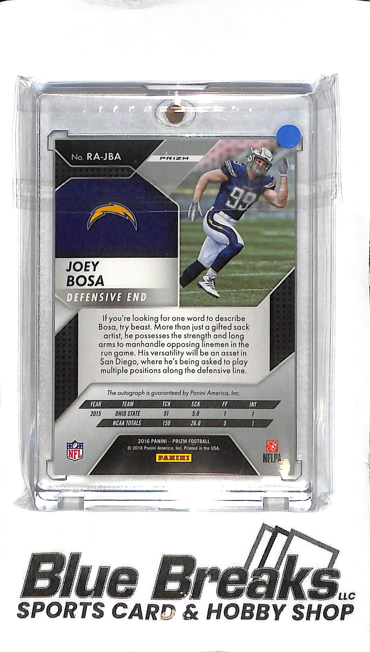 2016 Panini Prizm - Joey Bosa Auto - Green Holo RA-JBA - Football - Chargers
