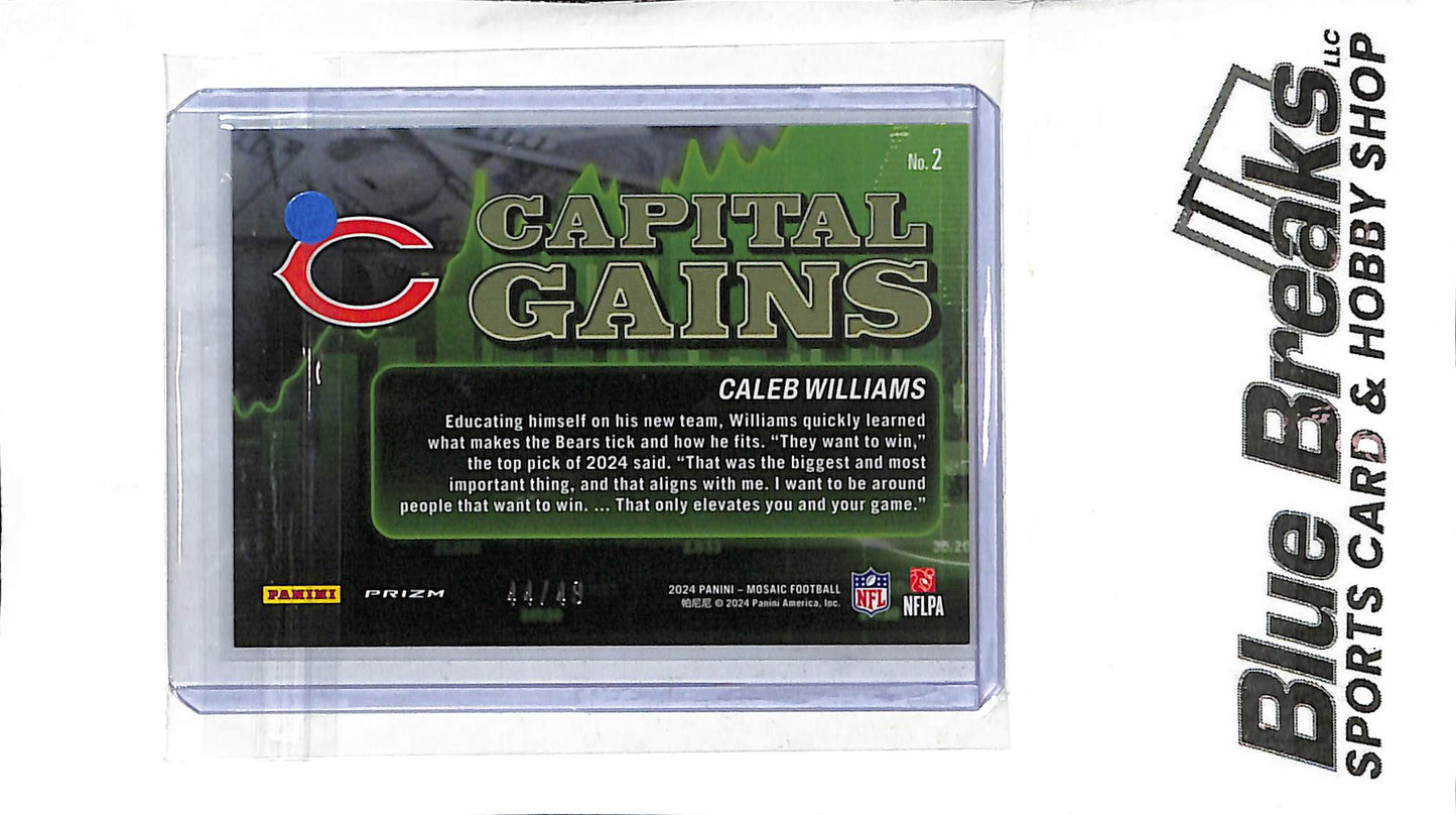 2024 Panini Mosaic - Capital Gains - purple - Caleb Williams - 44/49 - RC - #2 - football - Bears