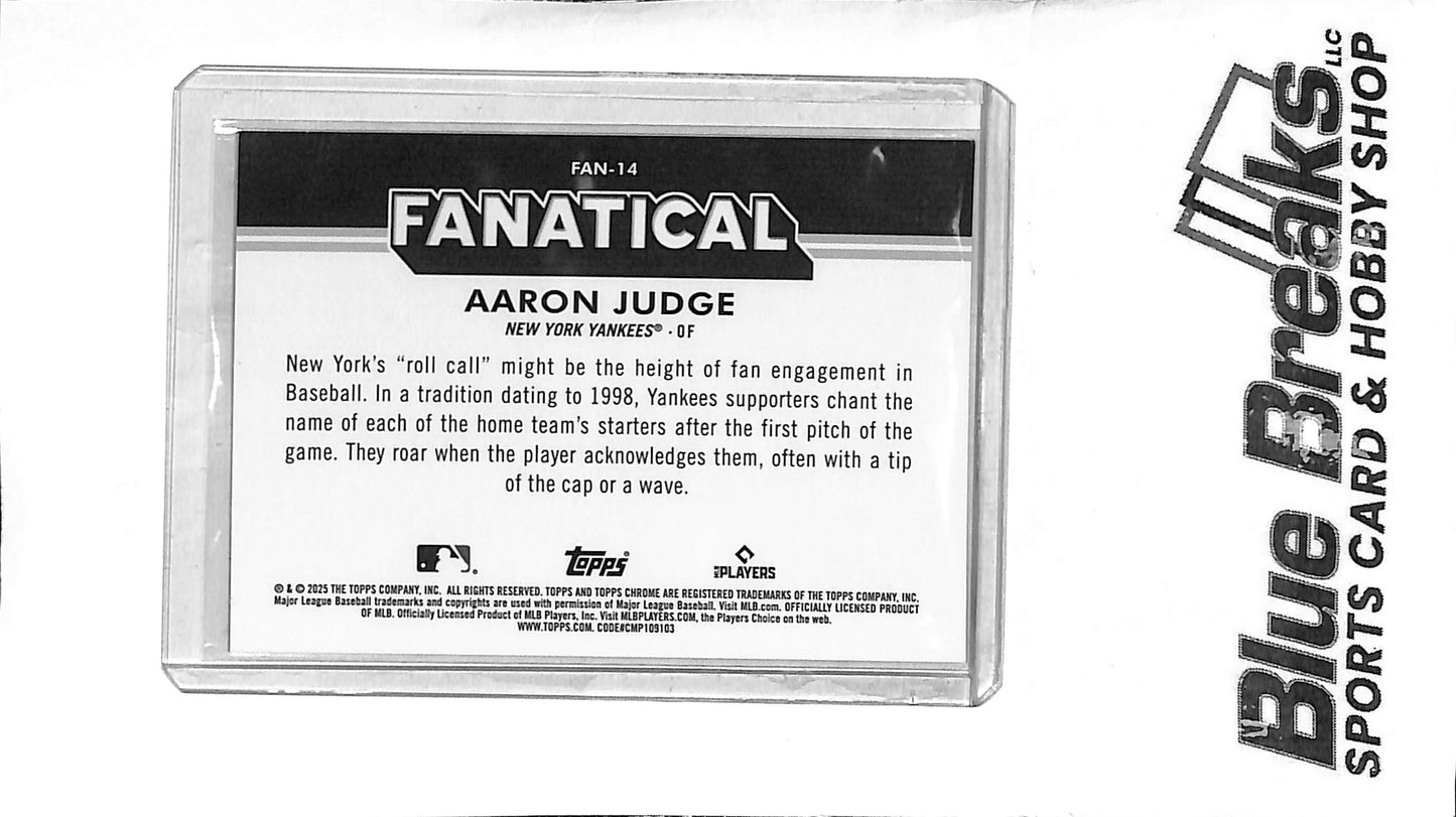 2025 Topps Chrome - Fanatical - Aaron Judge - #FAN-14 - baseball - Yankees
