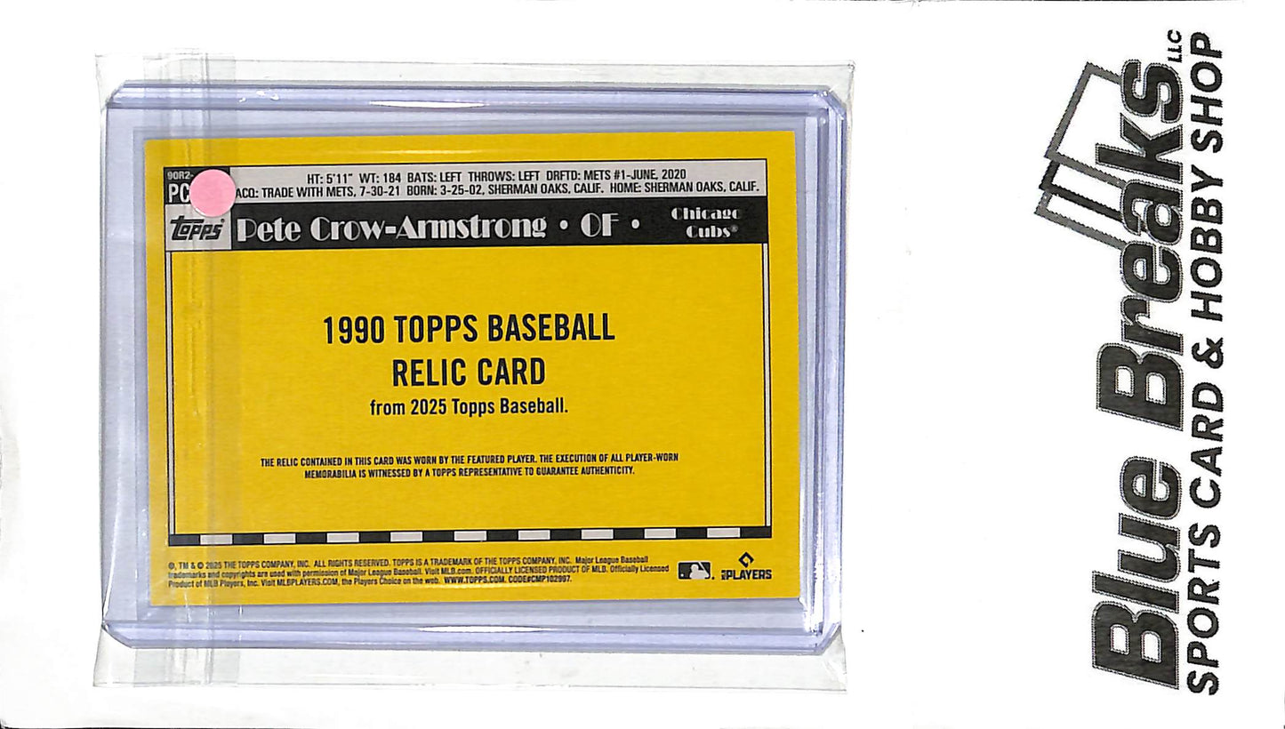 2025 Topps - 1990 35th Anniversary - Pete Crow-Armstrong - relic - #90R2-PC - baseball - Cubs