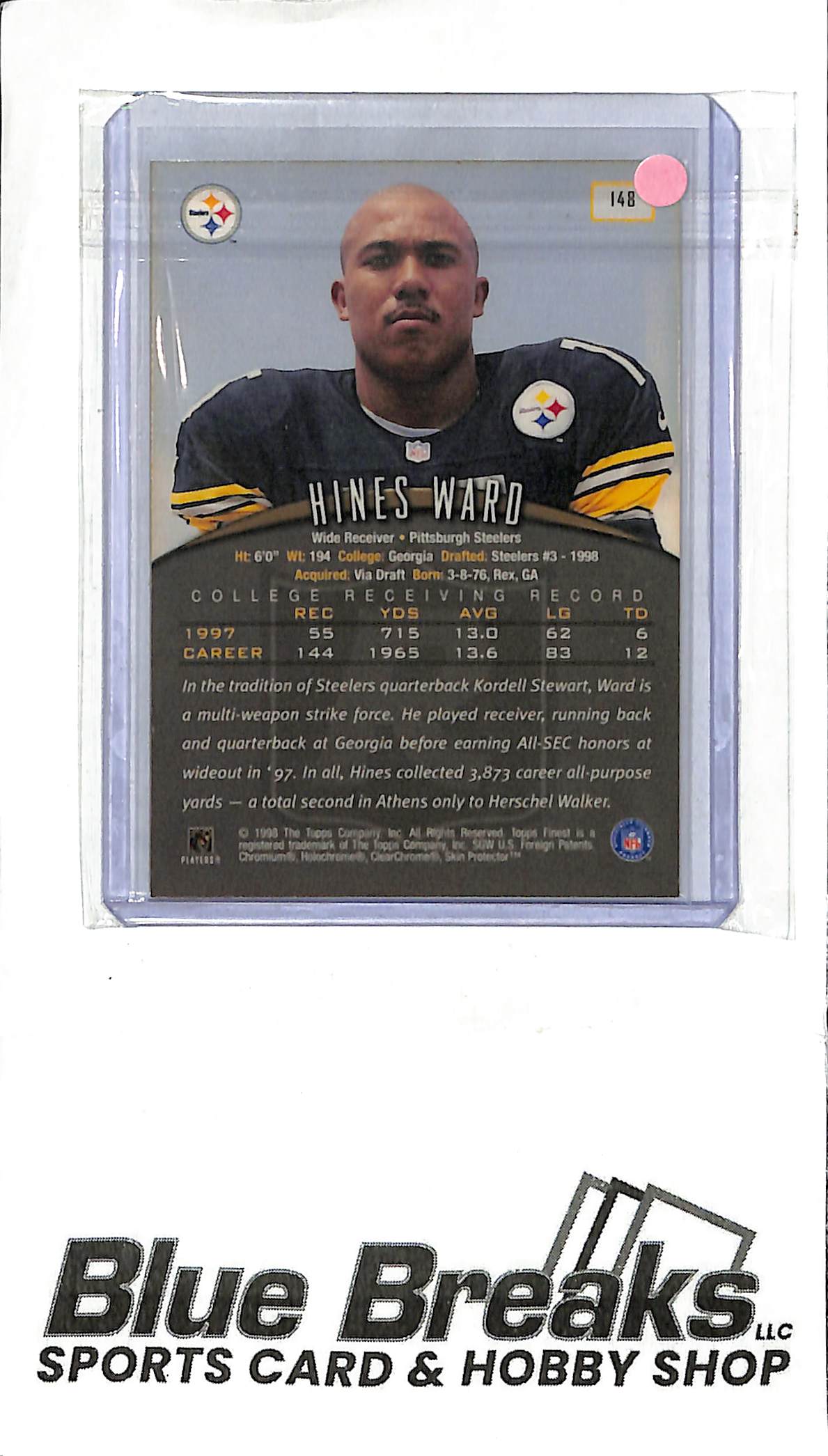 1998 Topps Finest - Hines Ward - #148 - football - Steelers