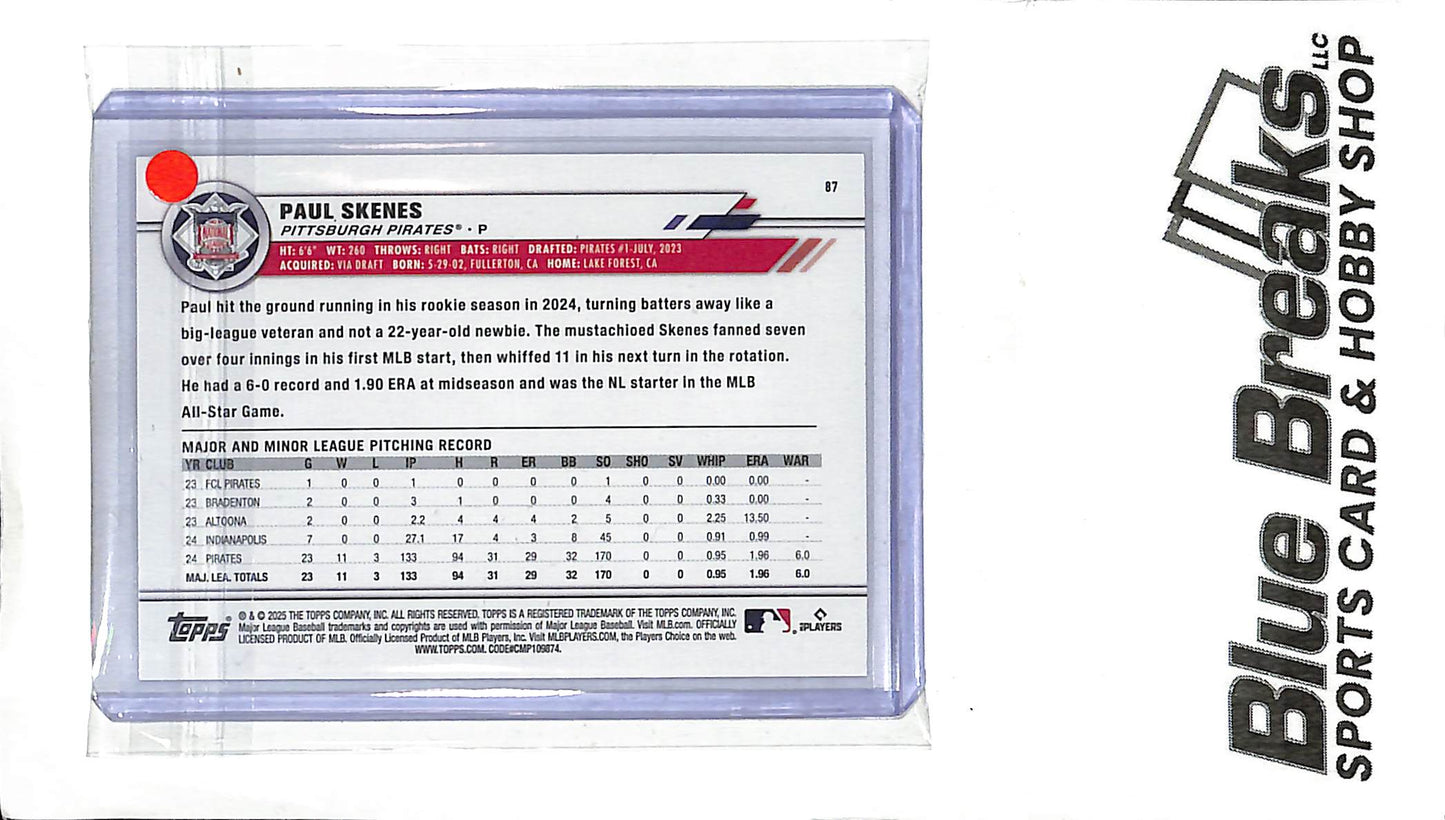 2025 Topps - All-Star Game - pink foil - Paul Skenes - 108/250 - #87 - baseball - Pirates