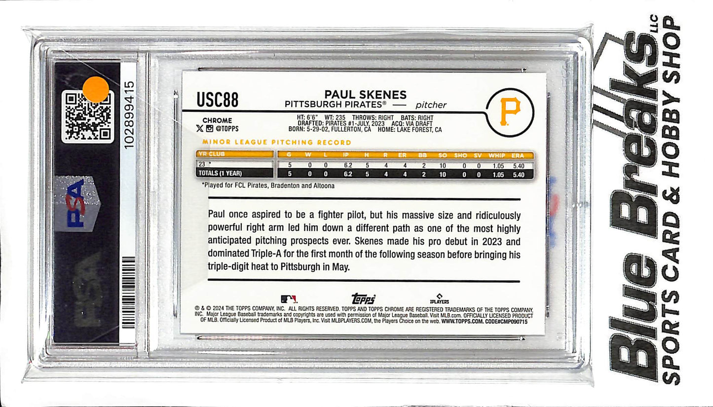 2024 Topps Chrome Update - X-Fractor - Paul Skenes - RC - #USC88 - PSA 9 - baseball - Pirates