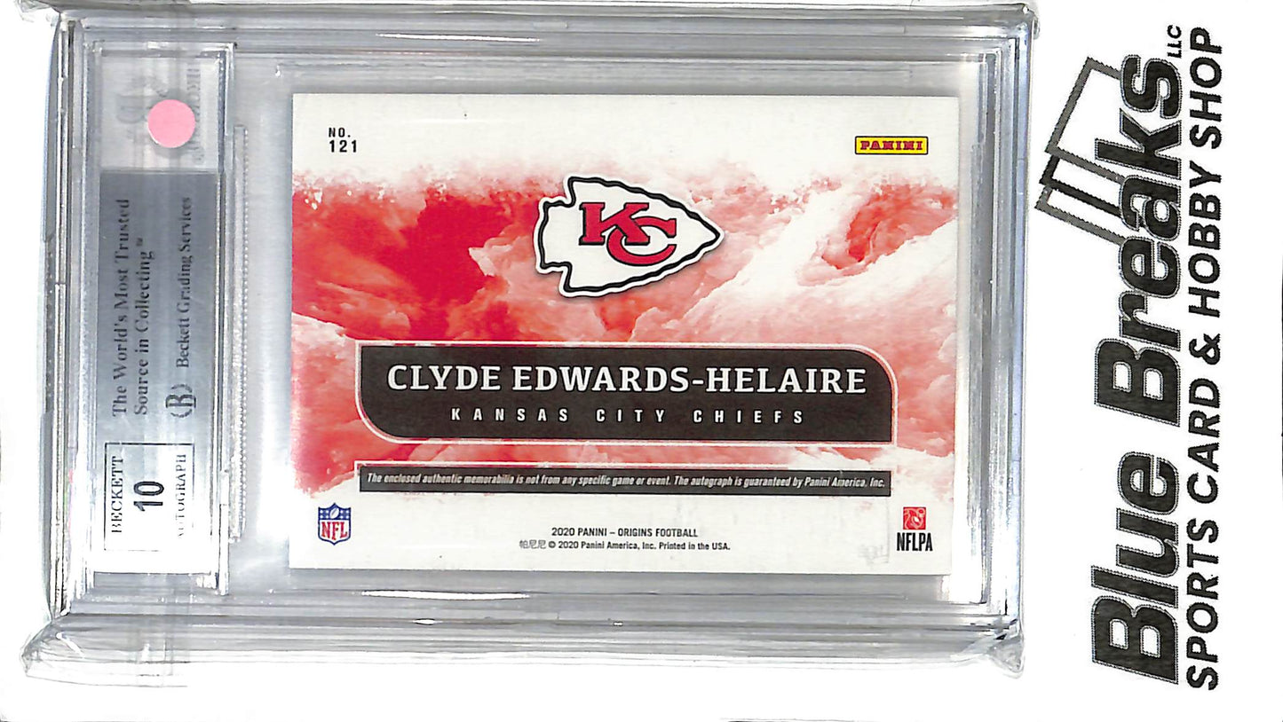 2020 Origins - Clyde Edwards-Helaire RC Patch Auto - #121 - BGS8.5 - Football - Chiefs