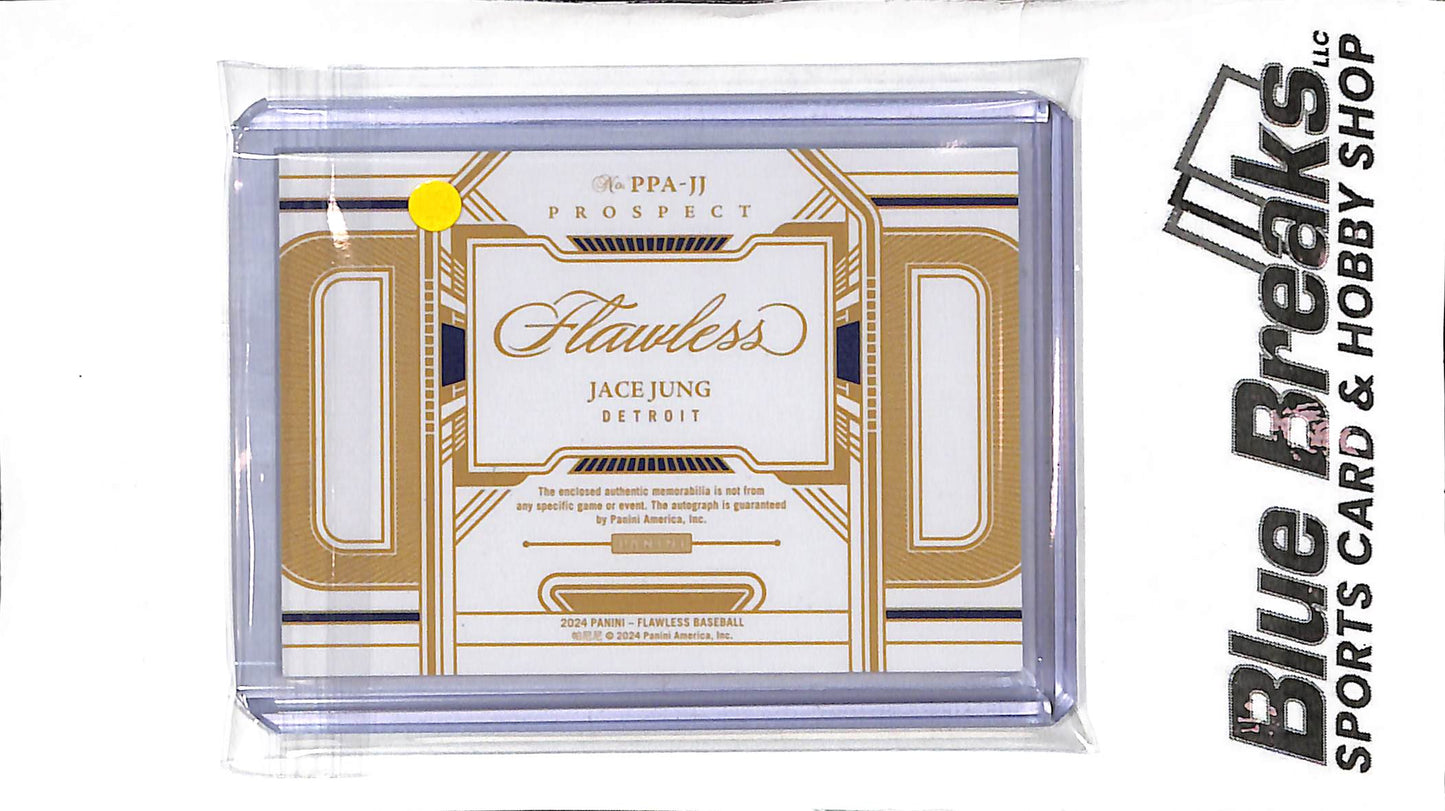 2024 Panini Flawless - Prospect - Jace Jung - relic - auto - 16/25 - #PPA-JJ - baseball - Tigers