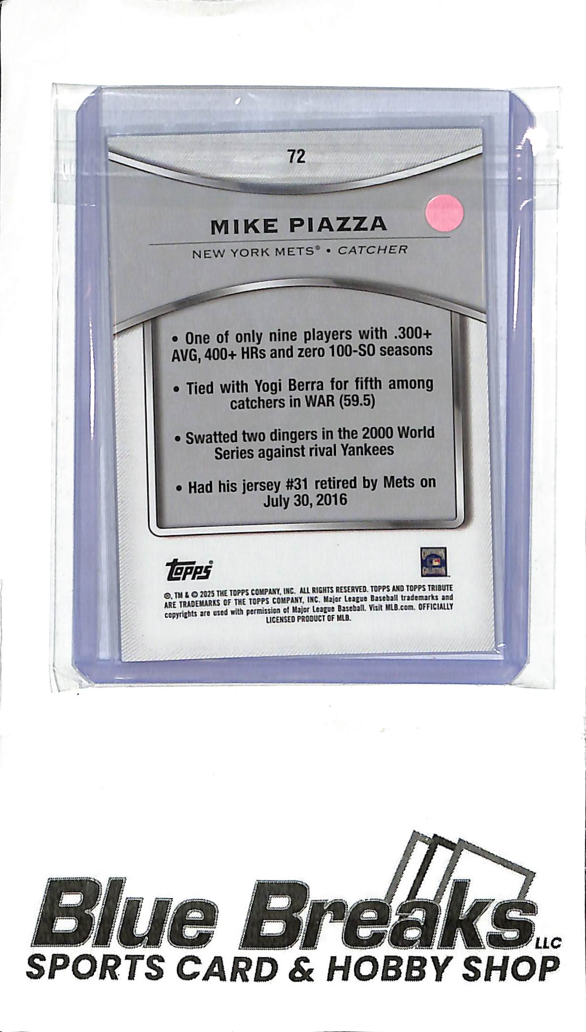 2025 Topps Tribute - Mike Piazza - 39/50 - #72 - baseball - Mets