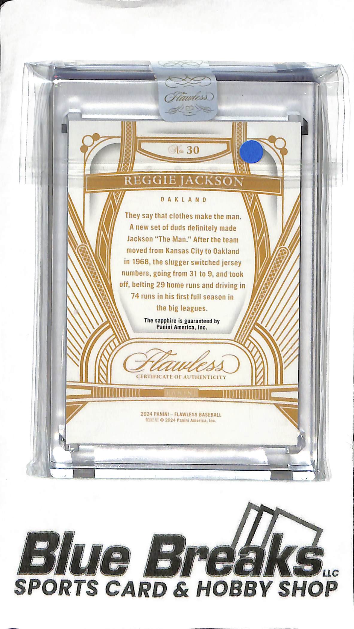 2024 Panini Flawless - Reggie Jackson #30 - Sapphire 02/15 - Baseball - Athletics