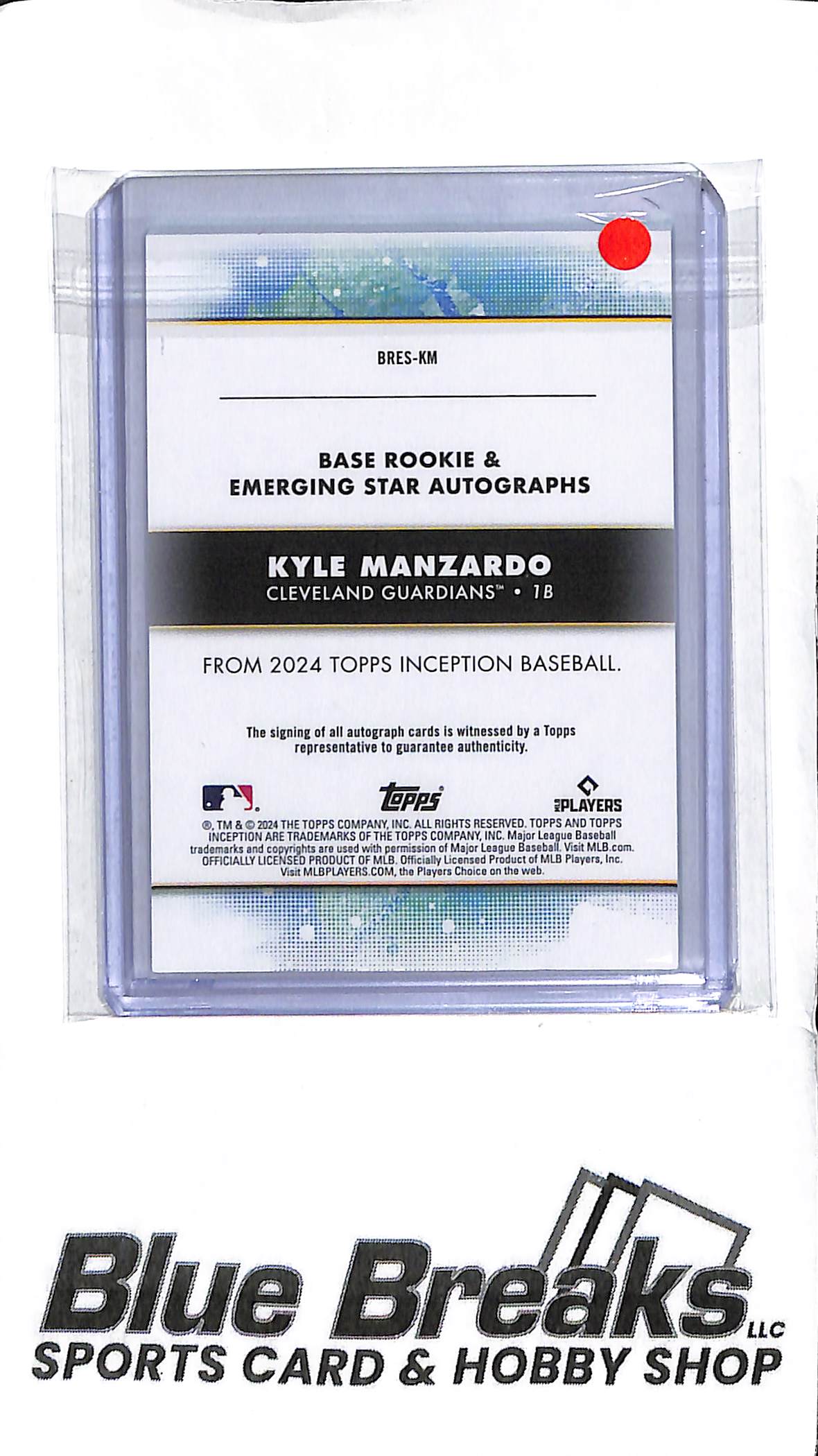 Kyle Manzardo BRES-KM - 2024 Topps Inception - RC Auto 34/75 - Baseball - Guardians