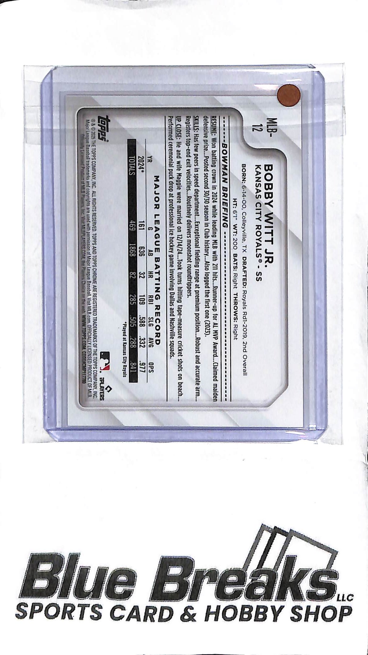 Bobby Witt Jr. MLB-12 - 2025 Topps Chrome National Pack - Orange 10/25 - Baseball - Royals