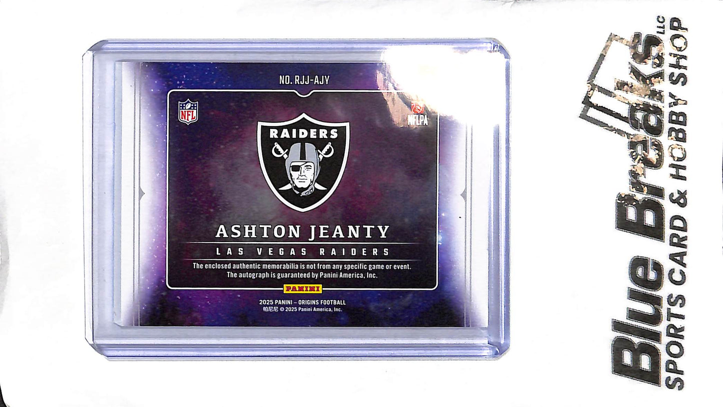 2025 Panini - Origins - Ashton Jeanty - Rookie Patch Auto - 13/49 - RC - #RJJ-AJY - Football - Raiders
