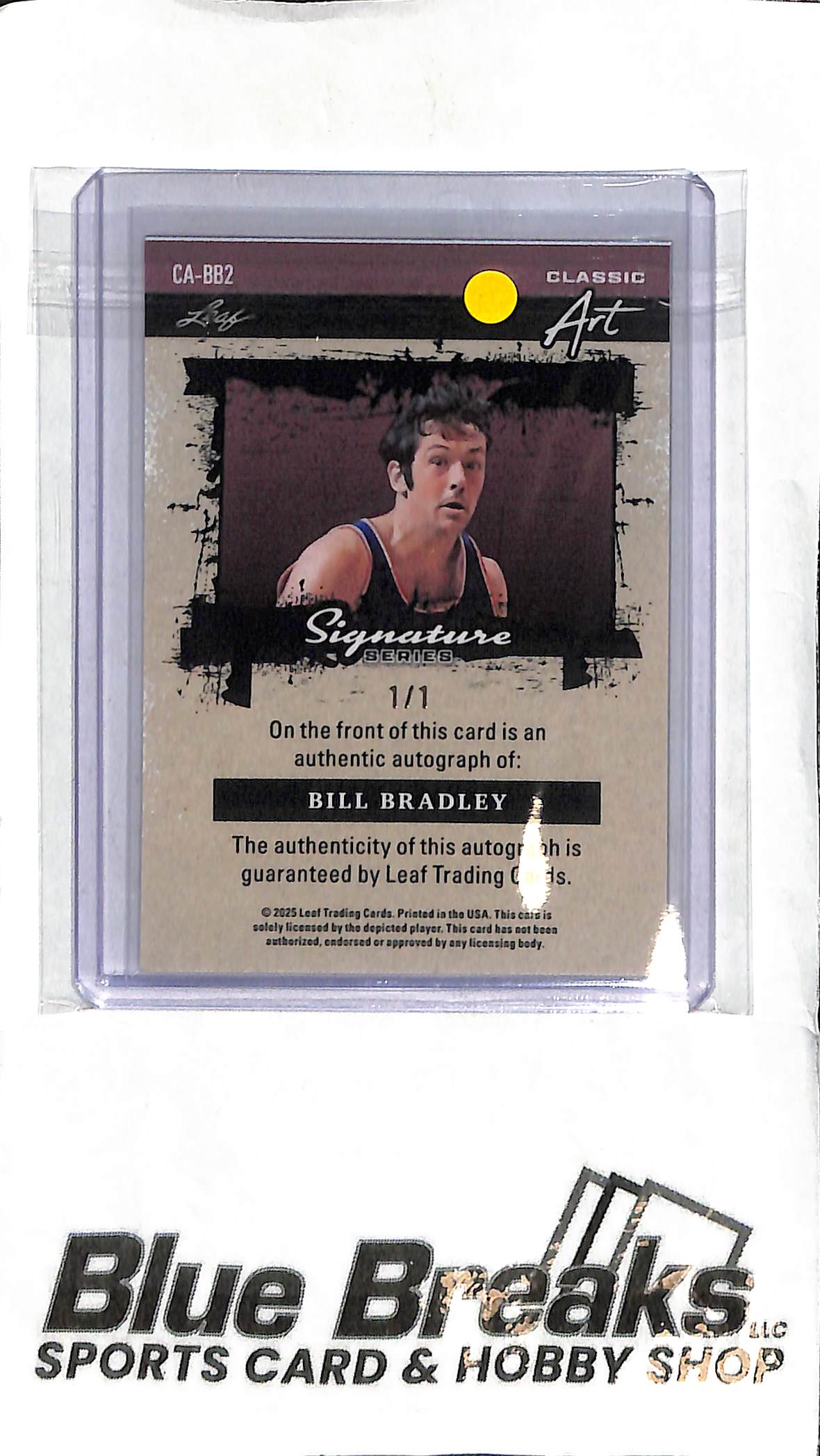 Bill Bradley CA-BB2 - 2025 Leaf Signature Series - 1/1 Auto - Basketball - Knicks