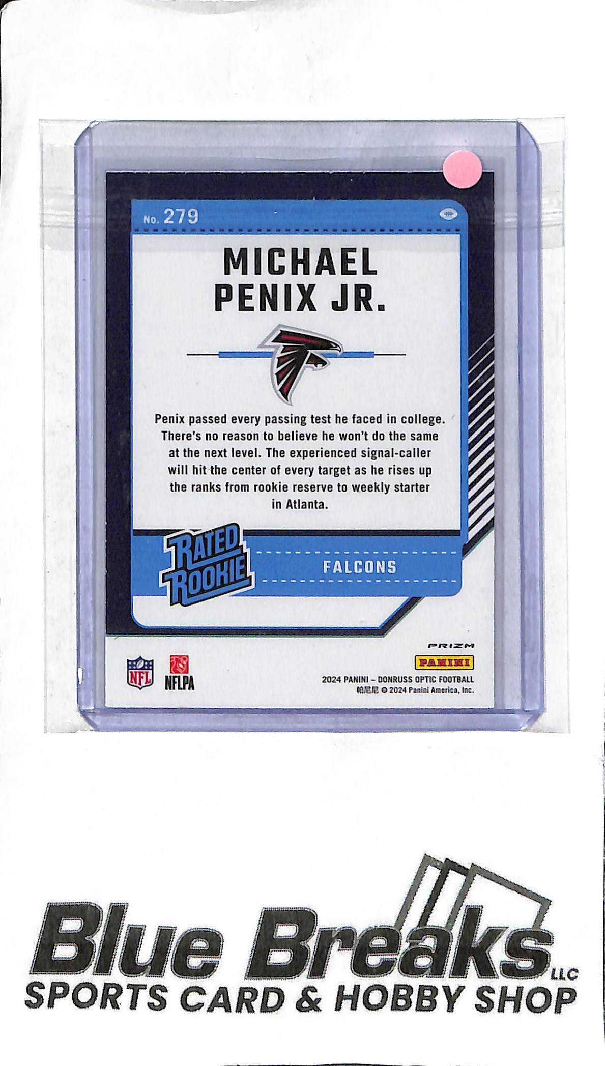 Michael Penix Jr. 279 - 2024 Optic - Blue Hyper - RC - Football - Falcons