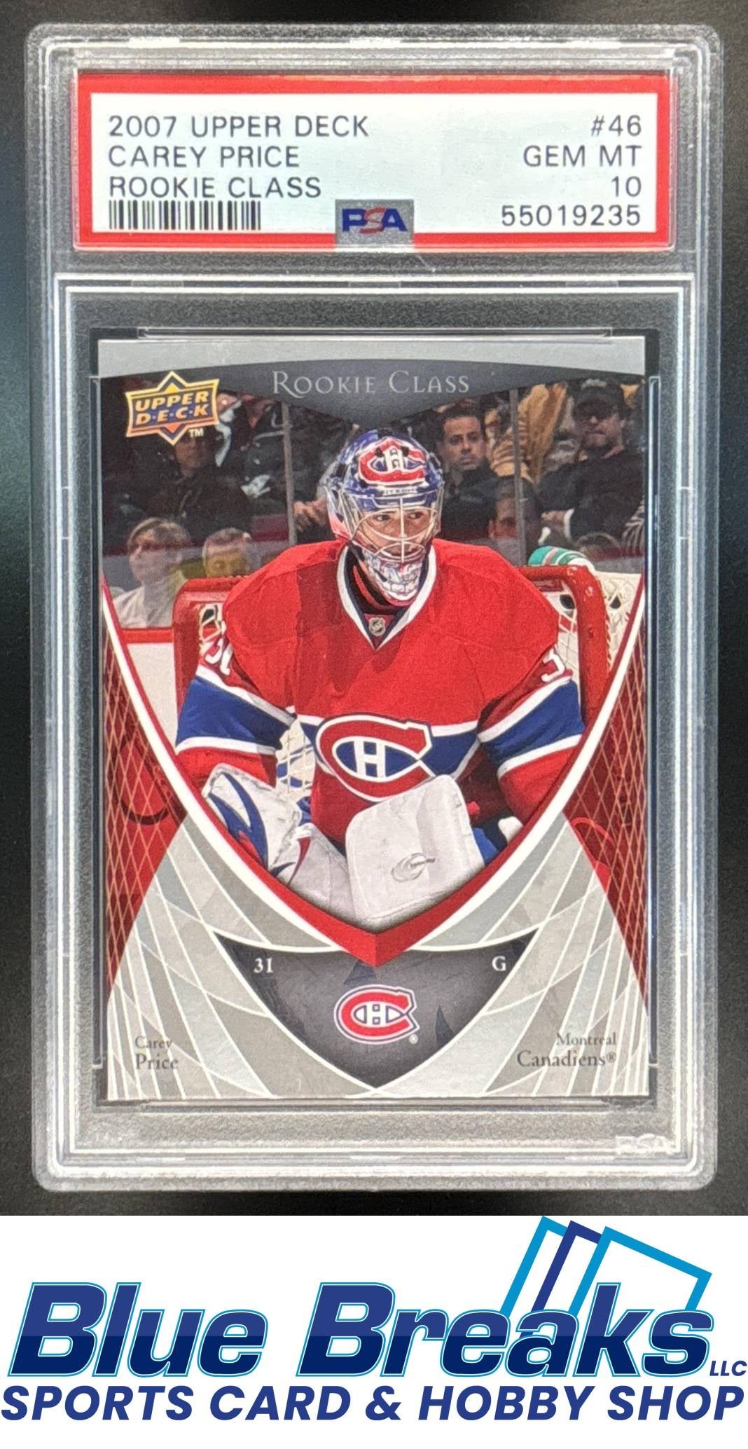 2007 Upper Deck RC Class Box Set Carey Price #46 PSA 10