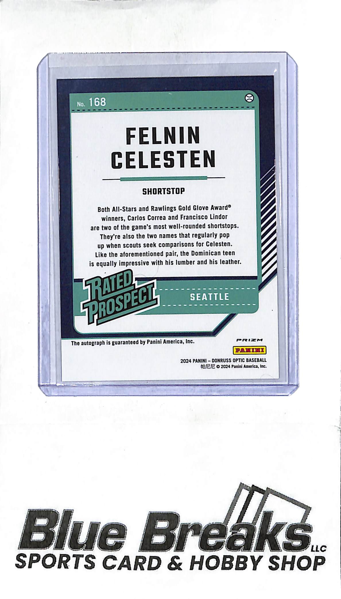2024 Panini - Donruss Optic - holo - Felnin Celesten - auto - #168 - baseball - Mariners