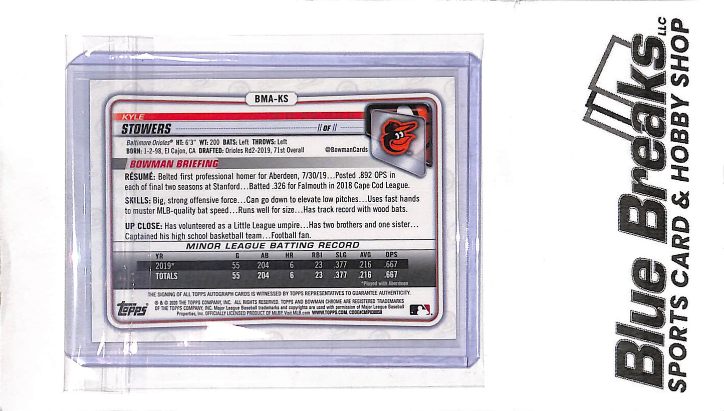 2020 Bowman Chrome - Mega Box Mojo - Prospect - Kyle Stowers - auto - #BMA-KS - baseball - Orioles