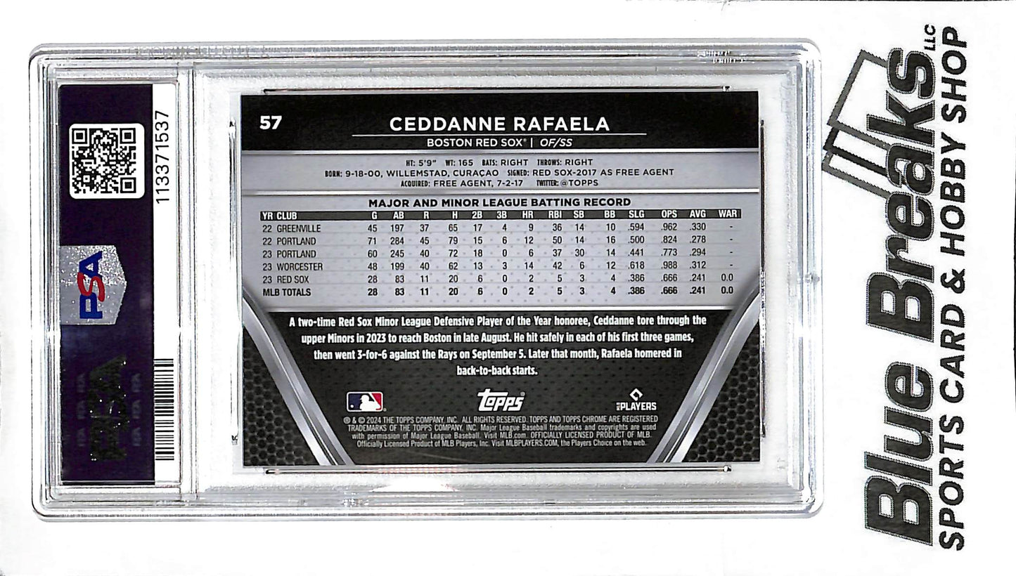 2024 Topps Chrome Black - orange refractor - Ceddanne Rafaela - 02/25 - RC - #57 - PSA 10 - baseball - Red Sox