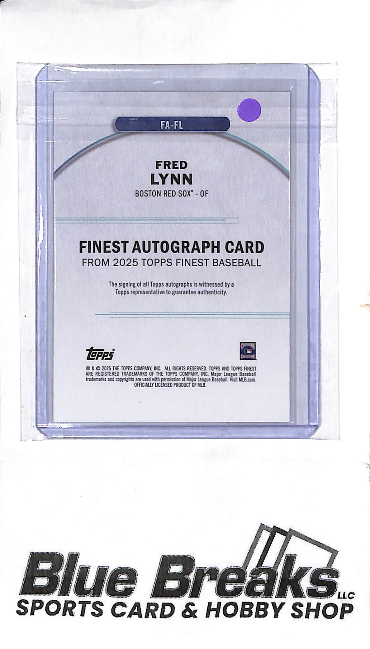 2025 Topps Finest - orange refractor - Fred Lynn - auto - 19/25 - #FA-FL - baseball - Red Sox