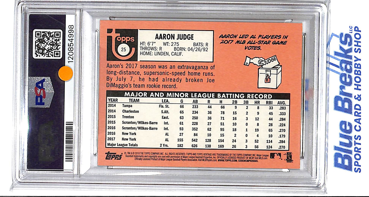 2018 Topps - Heritage - Aaron Judge - #25 - PSA 9 - baseball - Yankees