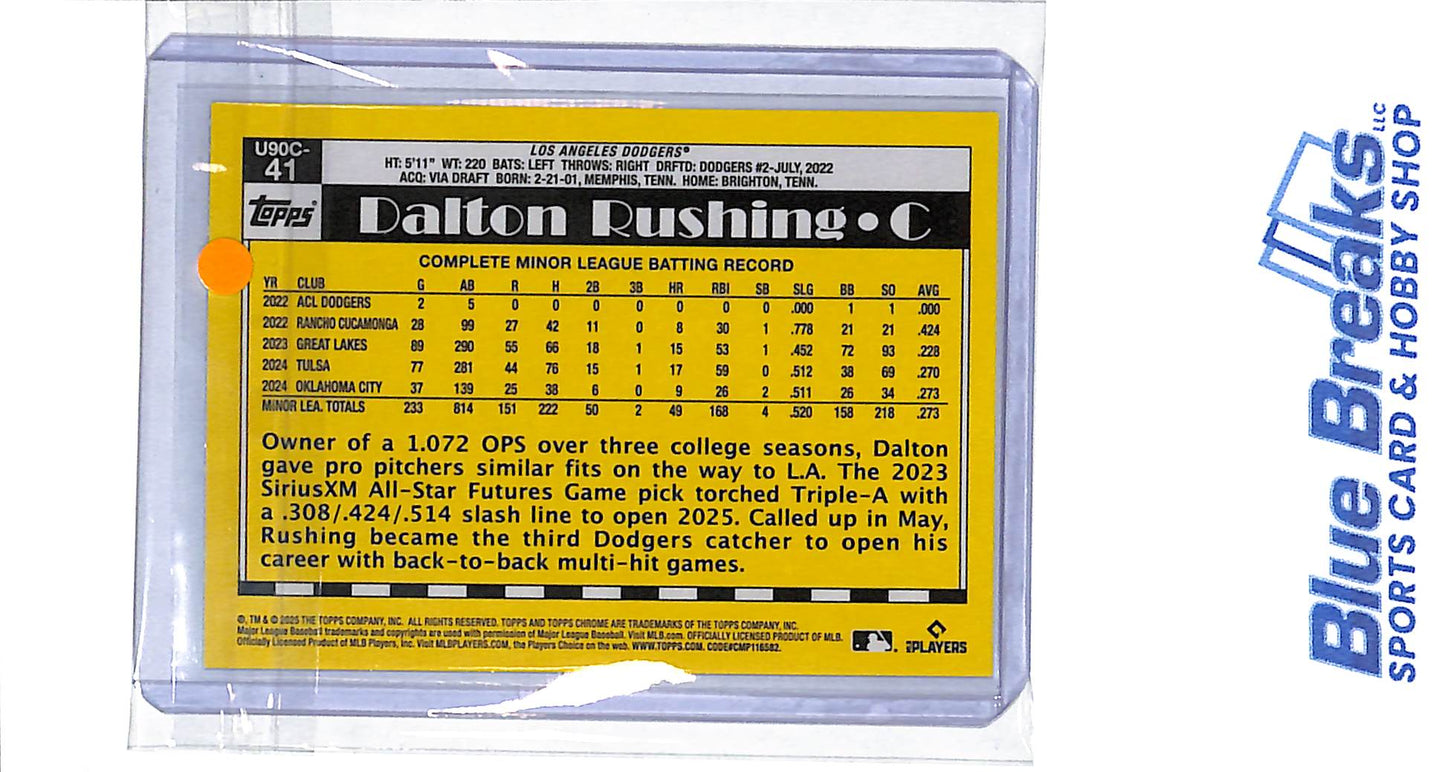 2025 Topps Chrome - 35th anniversary - silver pack - Dalton Rushing - 38/50 - RC - #U90C-41 - baseball - Dodgers