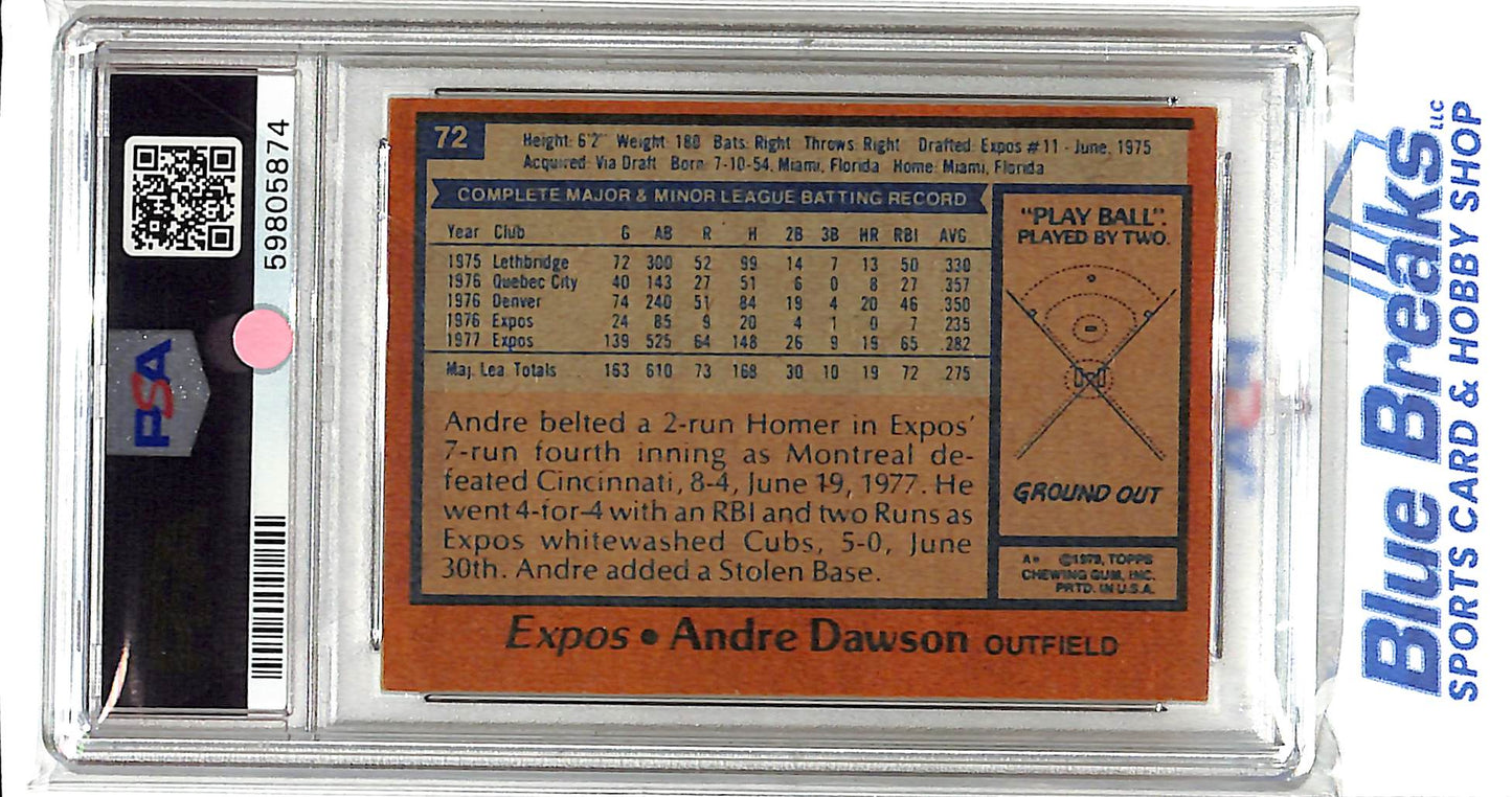 1978 Topps - Andre Dawson - #72 - Toronto Expos - PSA 5