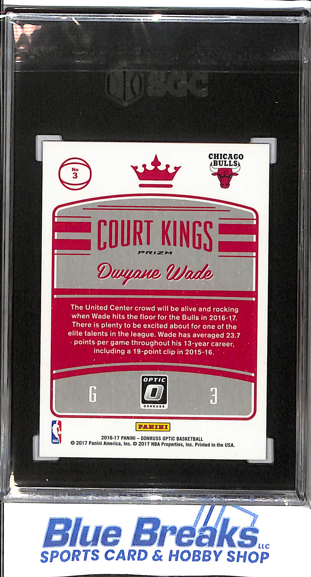 2016-17 Donruss Optic - Dwyane Wade - #3 - Miami Heat - Court Kings - Purple Prizm - SGC 10