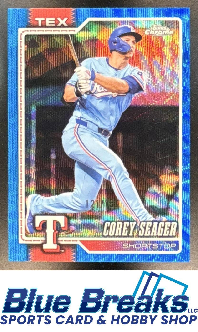 2026 Topps Chrome Blue Wave Corey Seager 121/150 #28 Texas Rangers