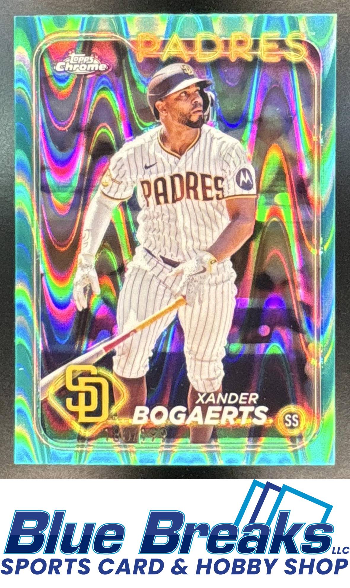 2024 Topps Chrome Aqua Lava Refractor Xander Bogaerts 180/199 #32 San Diego Padres