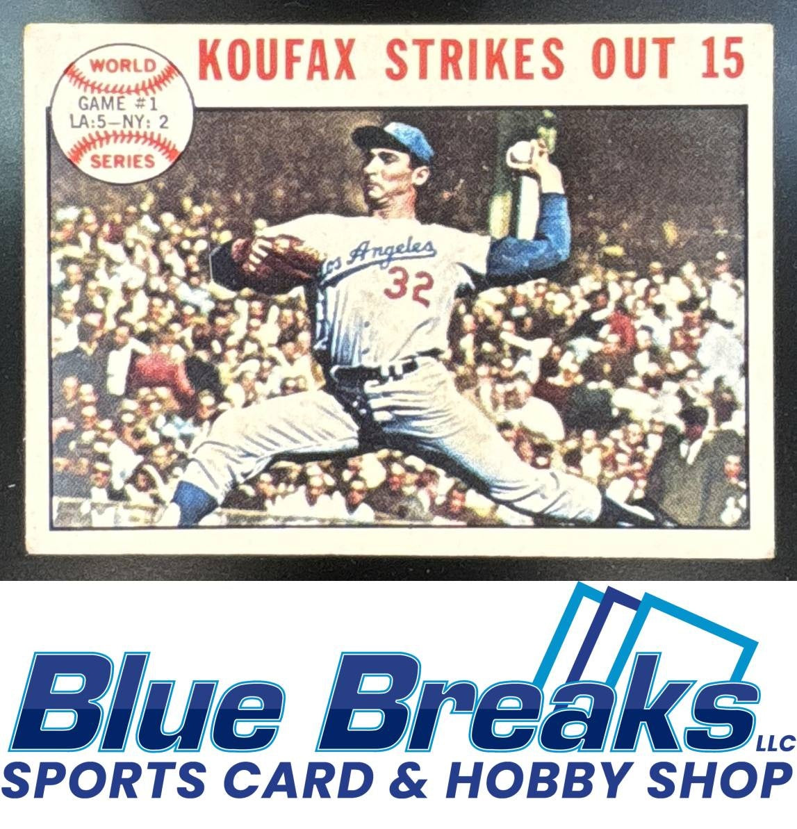 1964 Topps World Series Game #1 - Koufax Strikes Out 15 #136