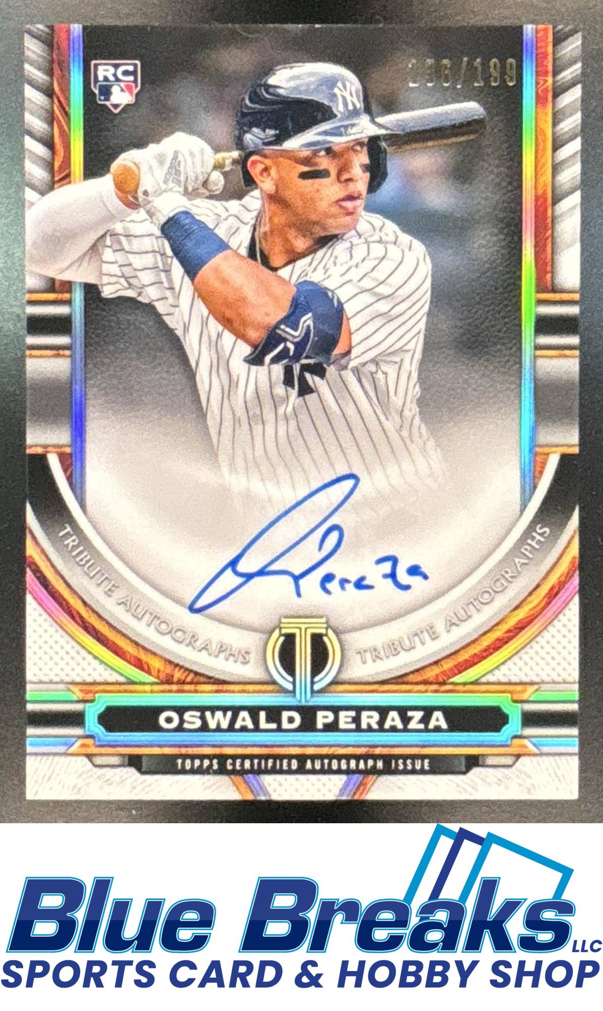 2023 Topps Tribute Auto Oswald Peraza RC 136/199 Rookie #TA-OP New York Yankees