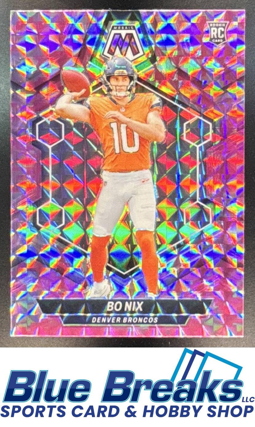 2024 Panini Mosaic Camo Pink Prizm Bo Nix RC #312 Denver Broncos