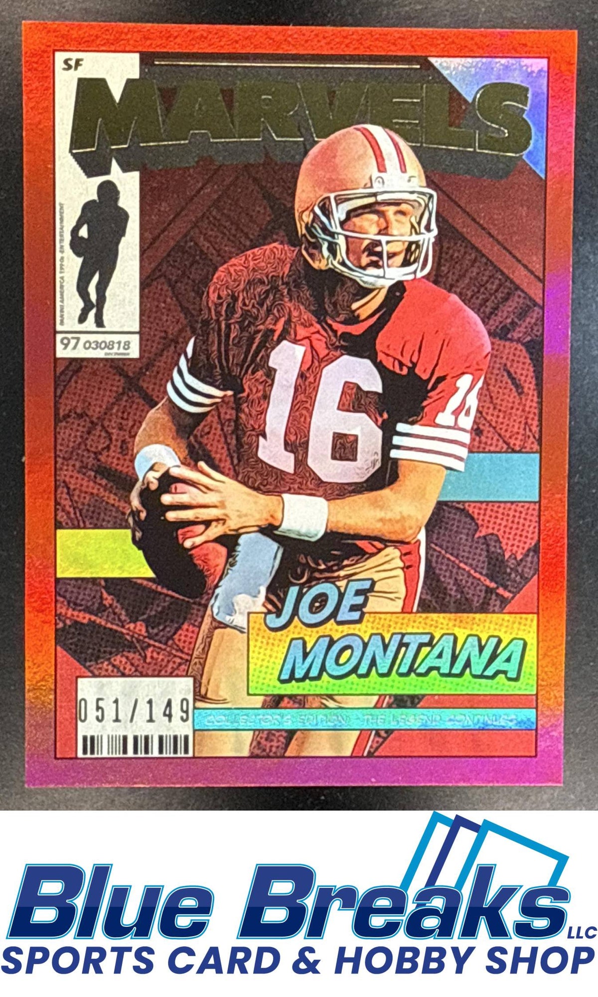 2026 Panini 90s Pop Culture Marvels Red Joe Montana 151/149 #MV-JM San Francisco 49ers