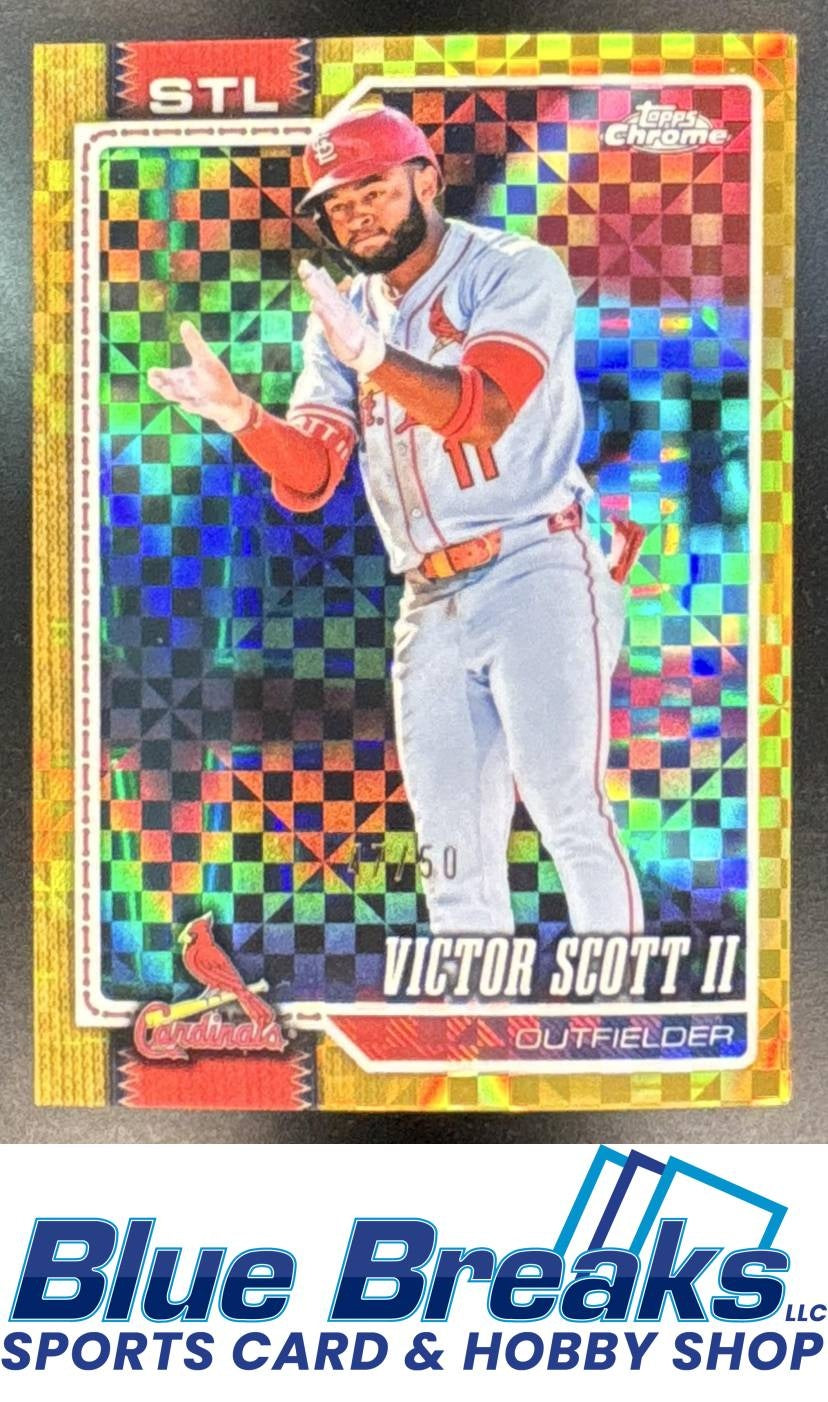 2026 Topps Chrome Victor Scott II #53 Gold Geometric Refractor 47/50 St. Louis Cardinals