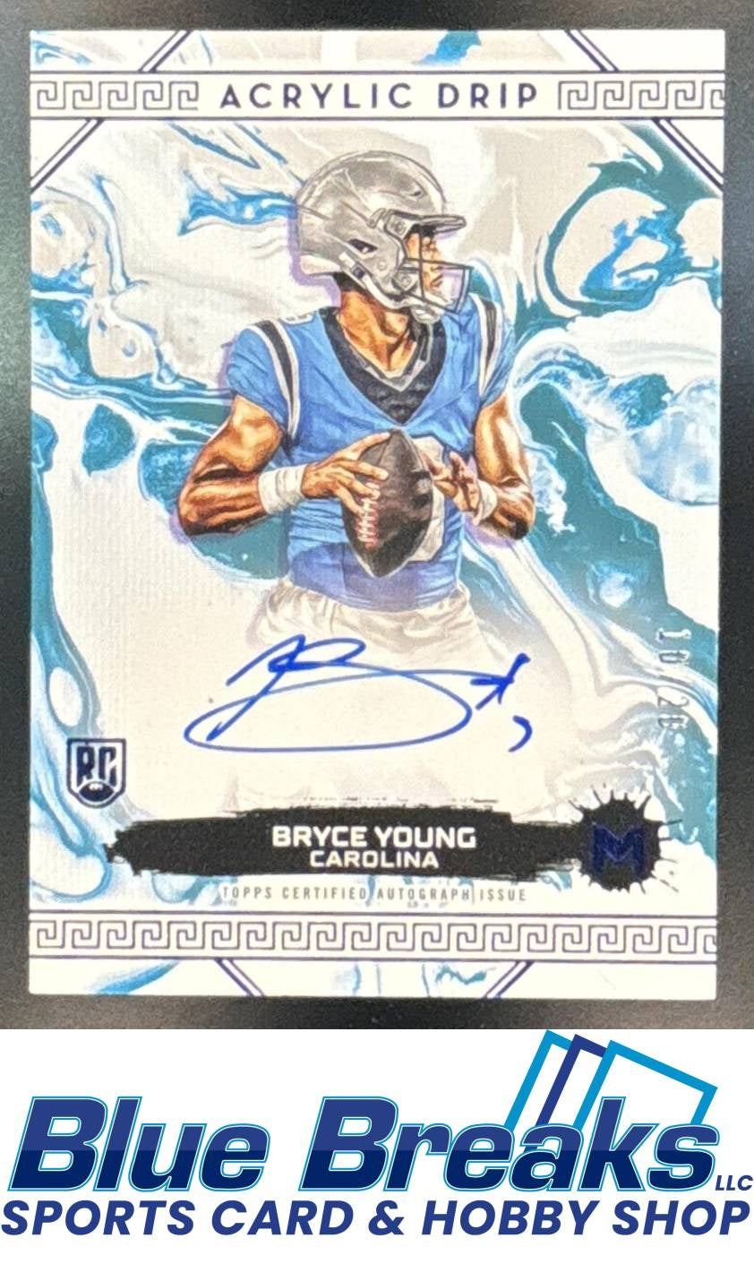 2023 Topps Motif Bryce Young #AD-BY Acrylic Drip Auto Ultramarine Blue 10/20 Carolina Panthers