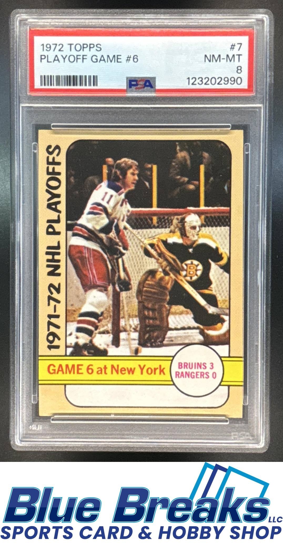 1971-72 Topps Playoff Game 6 at New York PSA 8 #7 Bruins Rangers