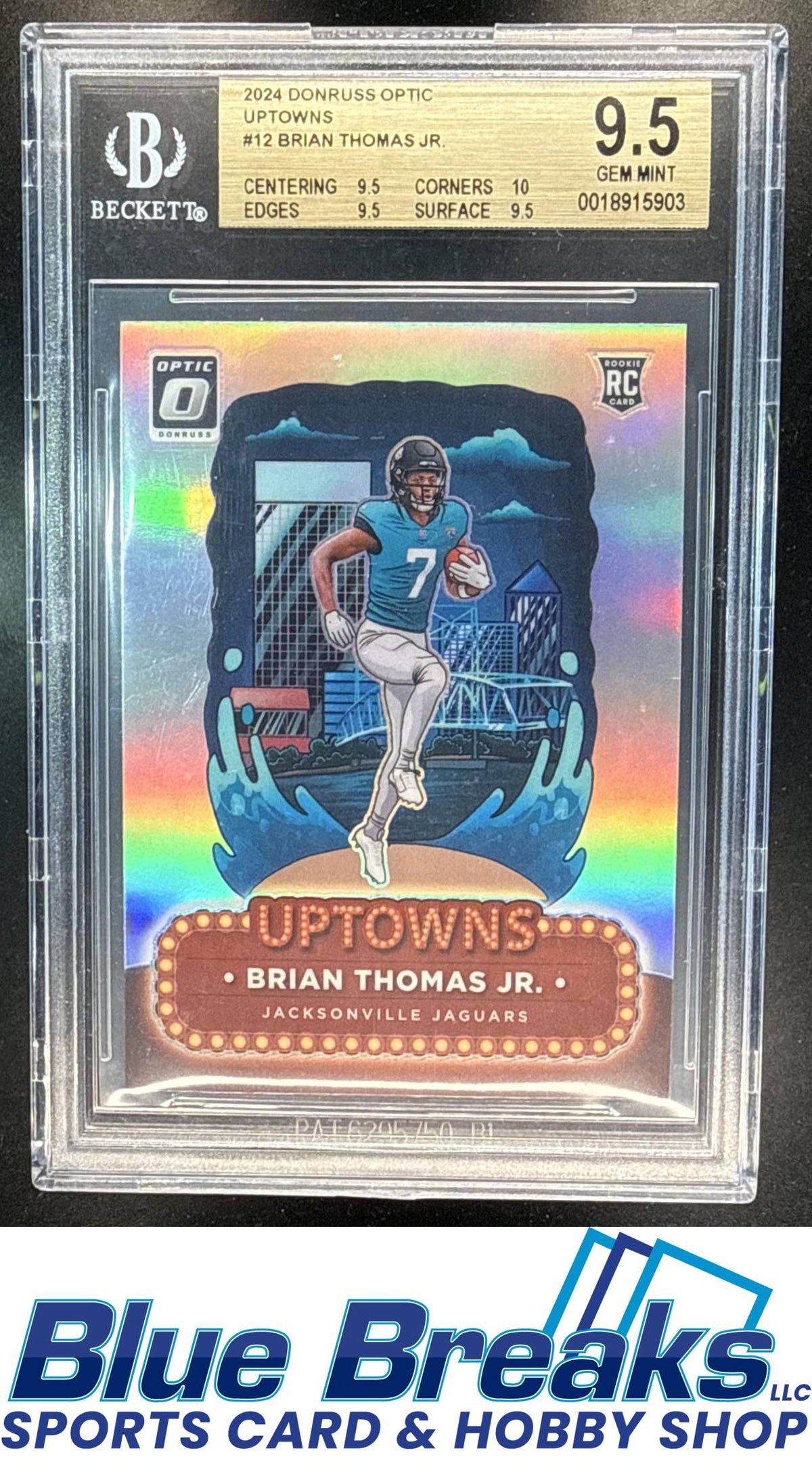 2024 Panini Donruss Optic Brian Thomas Jr. #12 Uptown RC SSP BGS 9.5 Jacksonville Jaguars