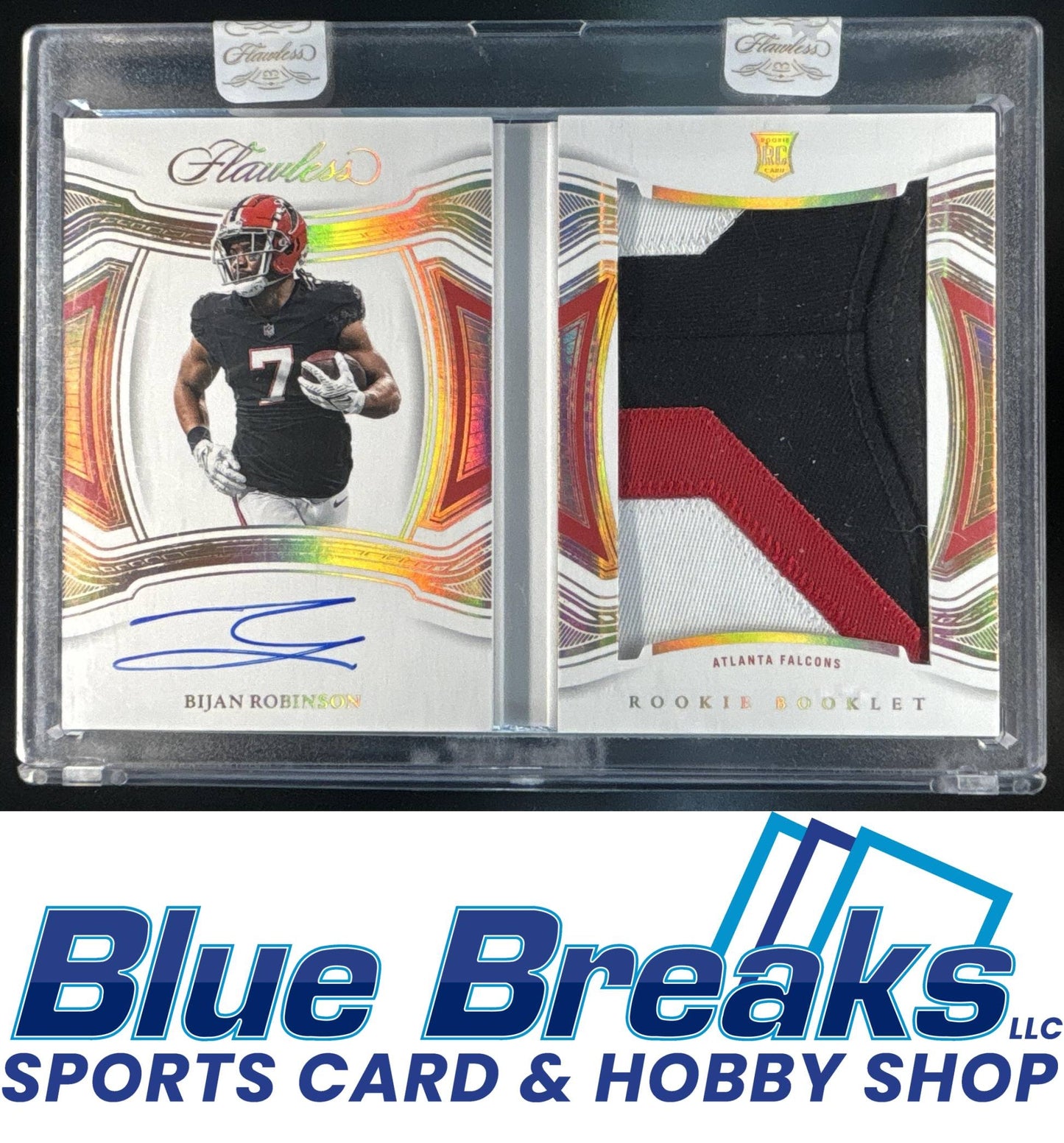 2023 Panini Flawless Bijan Robinson #RB-BRN Rookie Booklet 09/10 Relic Auto RC Atlanta Falcons