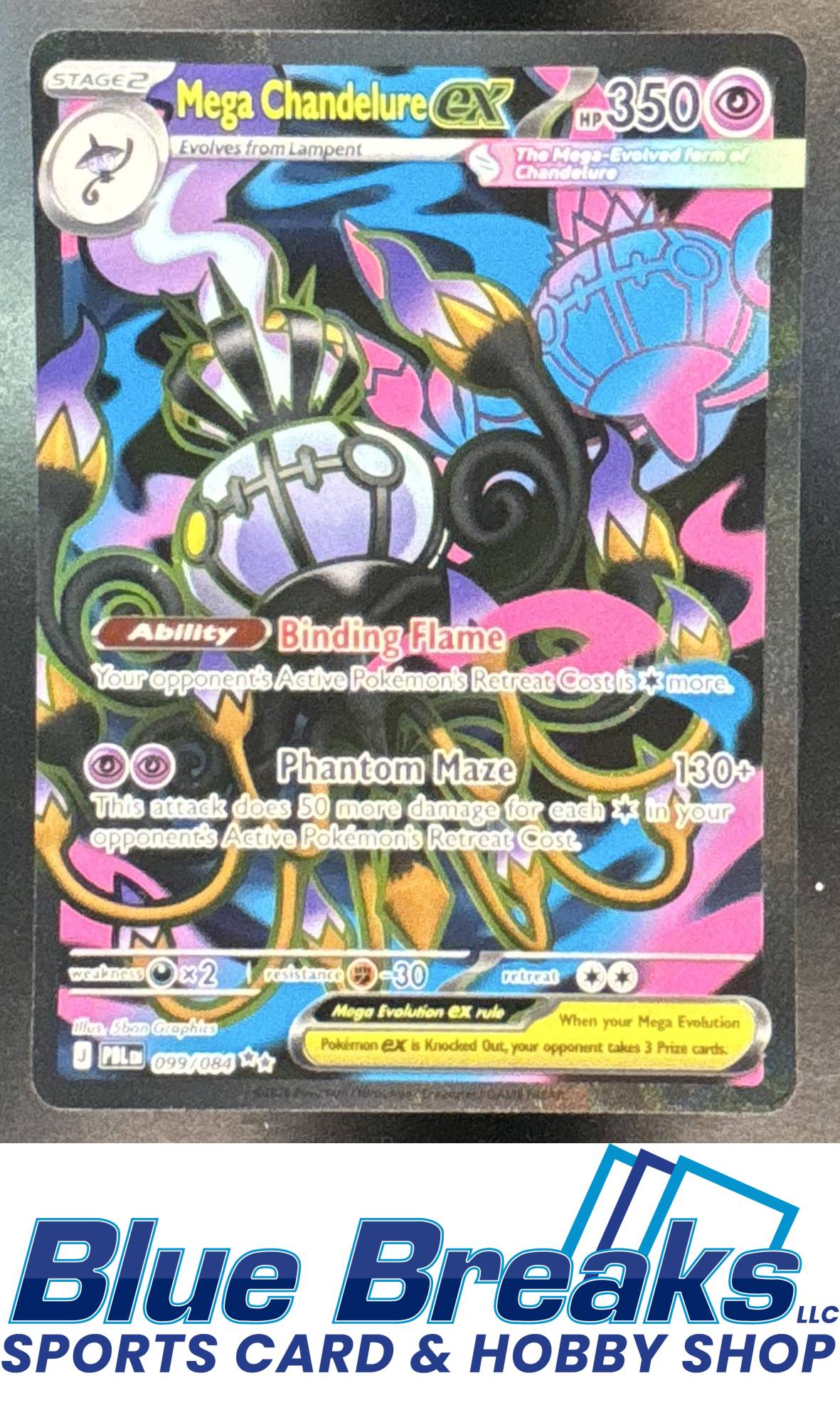 2026 Pokemon Pitch Black Ultra Rare Mega Chandelure ex #099/084