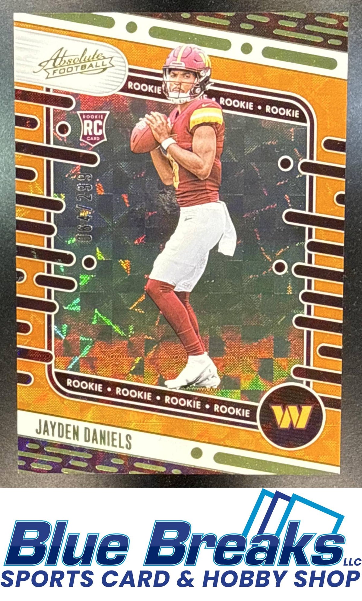 2024 Panini Absolute Jayden Daniels #102 Rookies Orange Mosaic 064/299 RC Washington Commanders