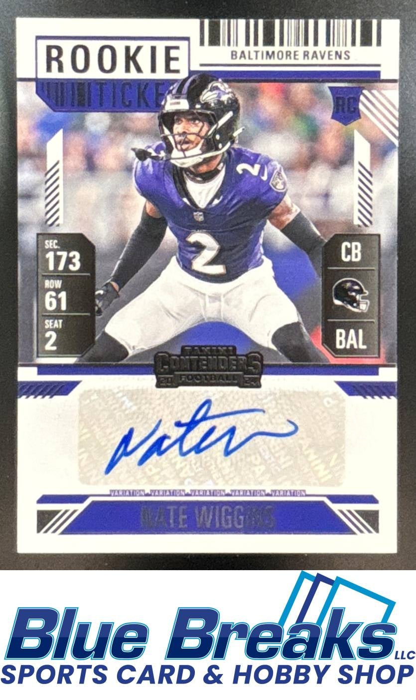 2024 Panini Contenders RC Ticket Variation Auto Nate Wiggins #150 Ravens