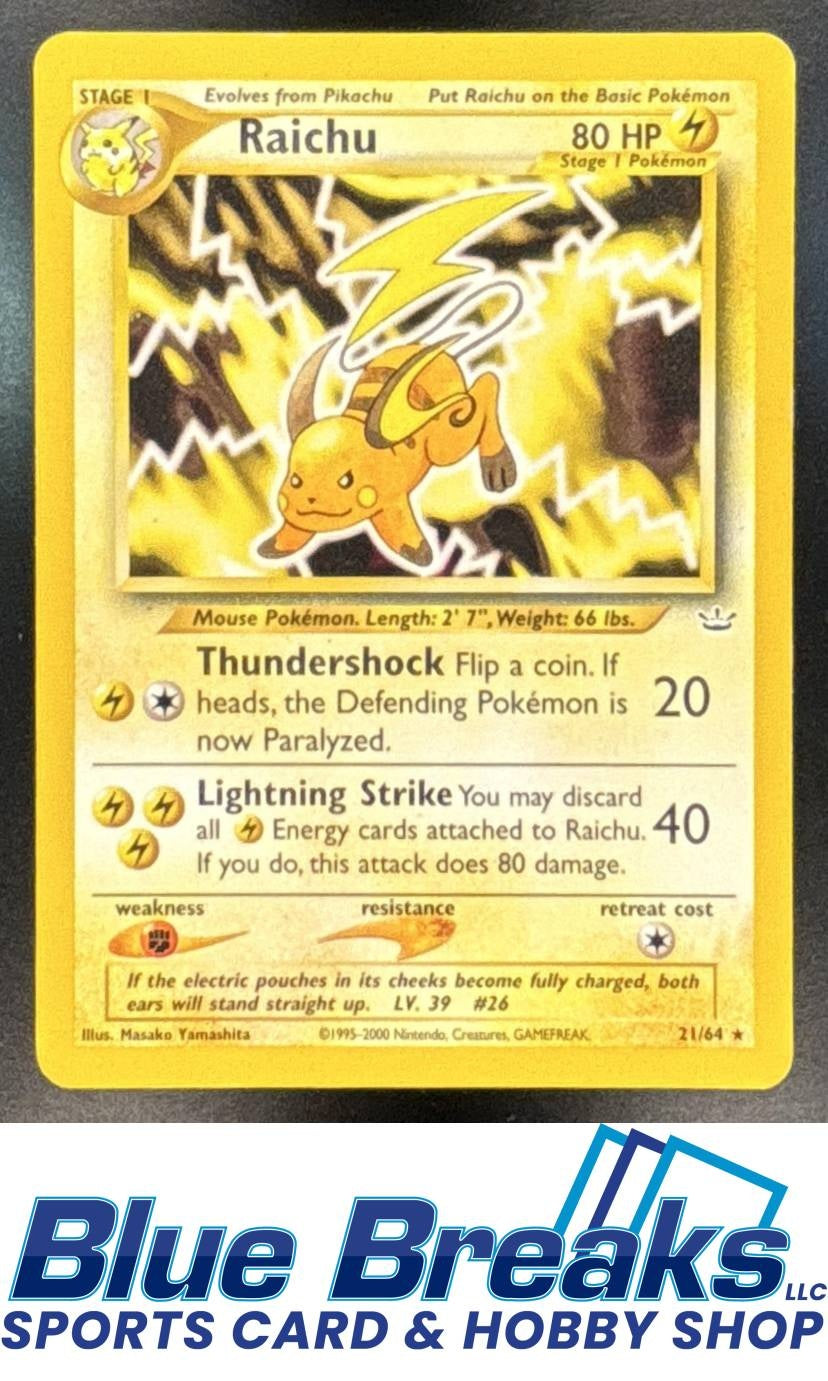 2001 Pokemon Neo Revelation Raichu #21/64