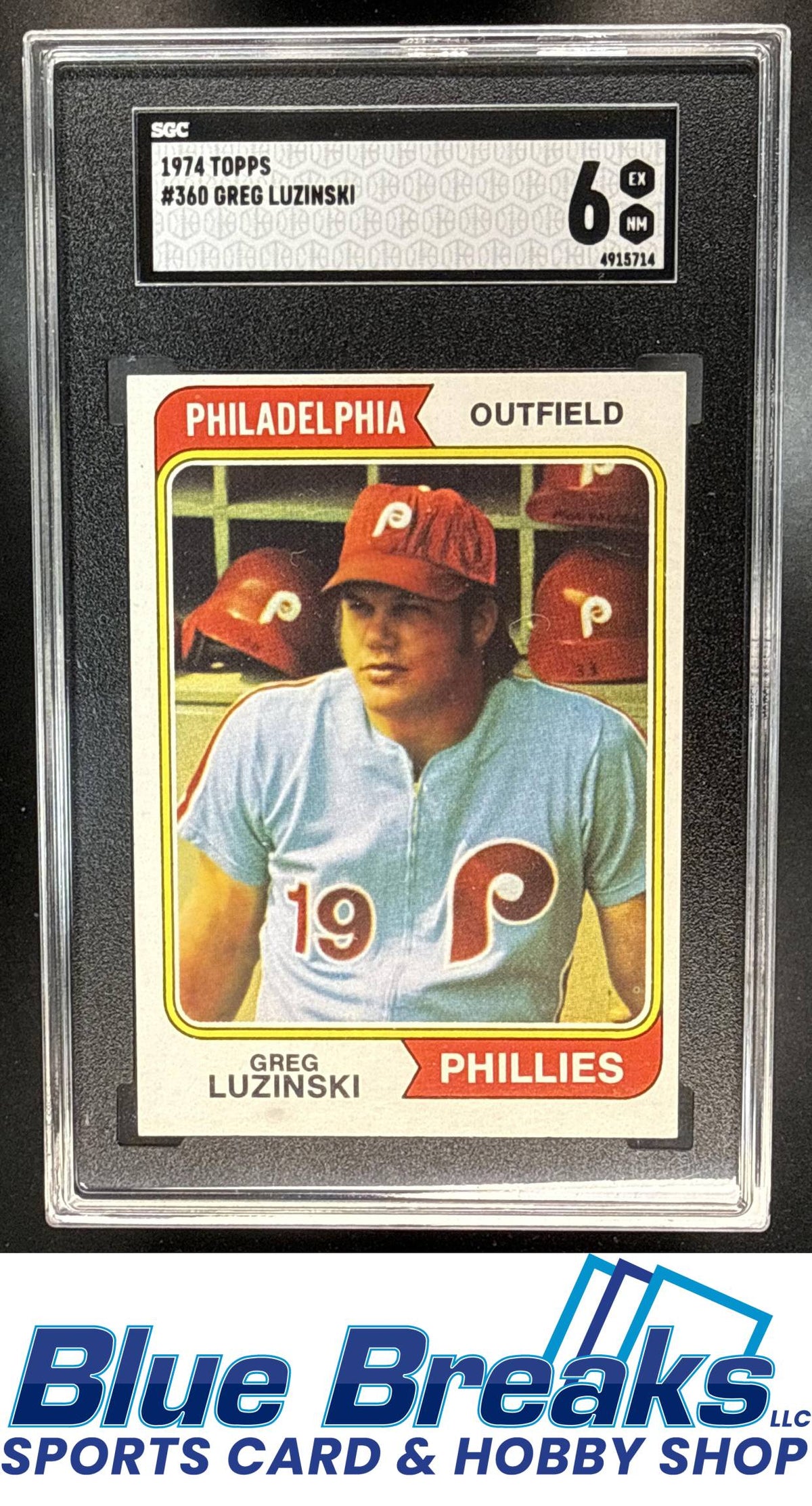 1974 Topps Greg Luzinski #360 SGC 6 Philadelphia Phillies