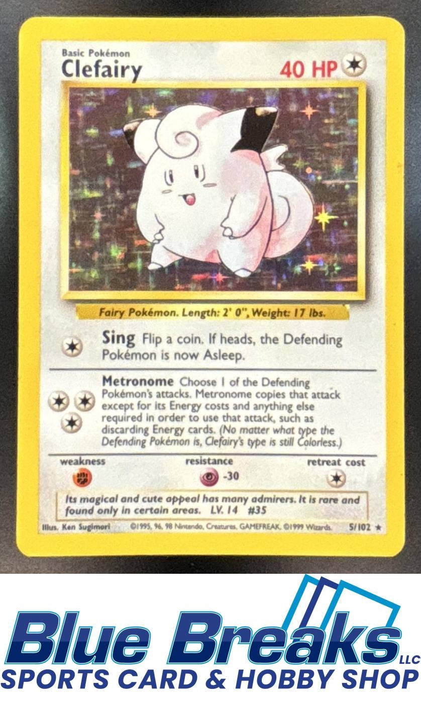1999 Pokemon Unlimited Set Clefairy #5/102 Rare Holo