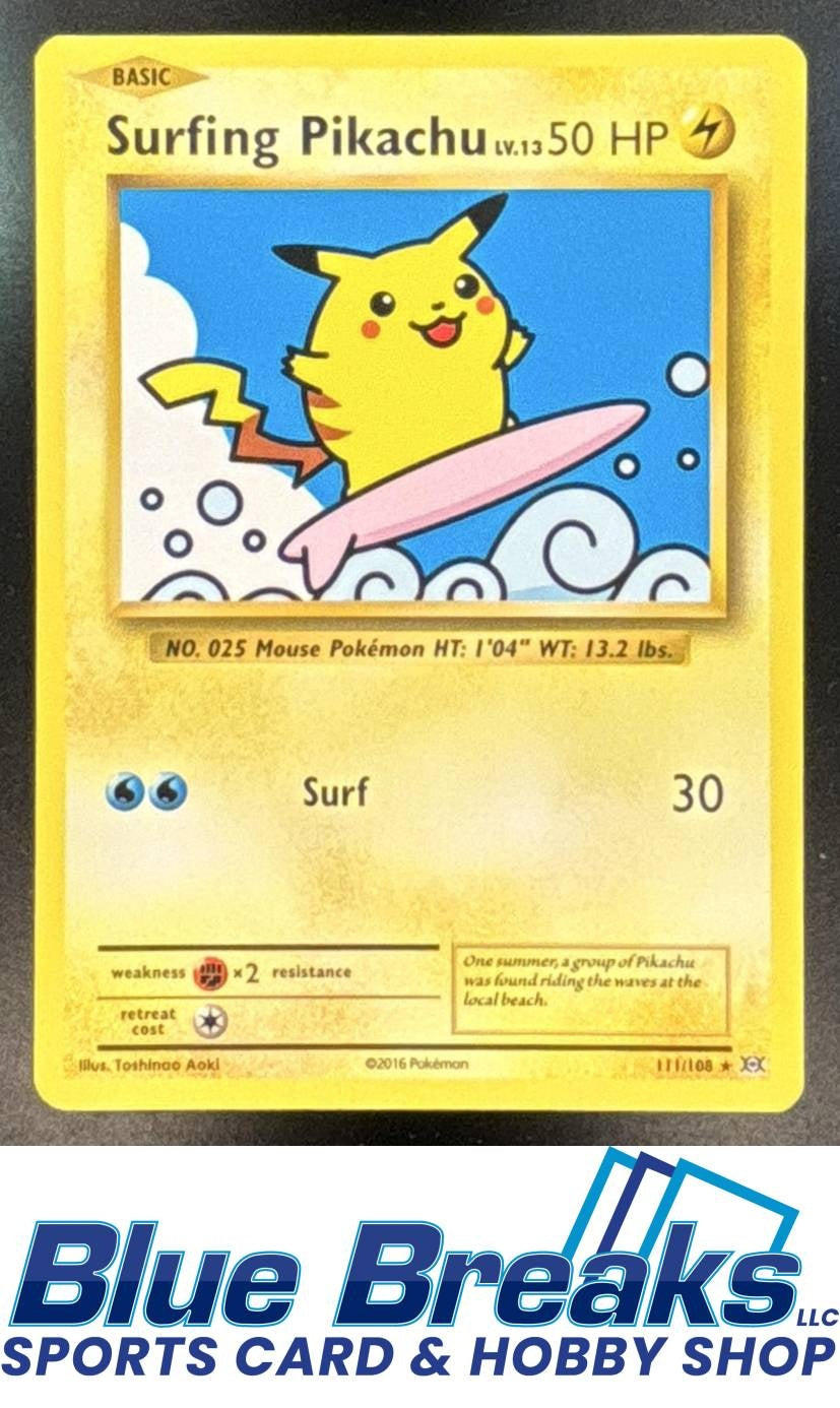 2016 Pokemon XY Evolutions Surfing Pikachu #111/108 c