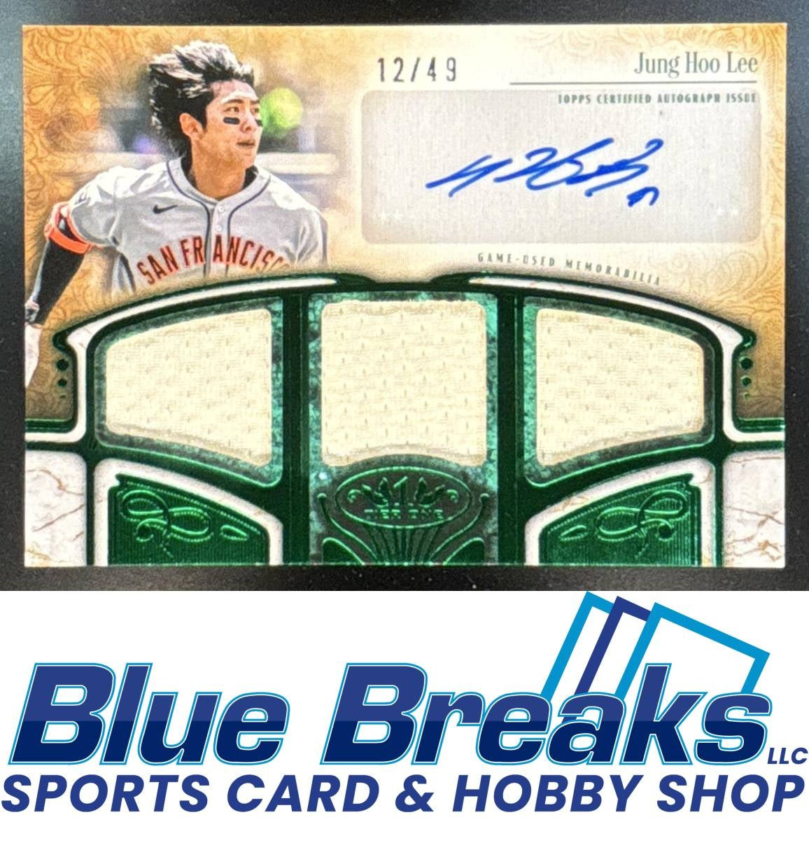 2026 Topps Tier One Jung Hoo Lee #AT1R-JLE Auto Relic Triple 12/49 MEM San Francisco Giants