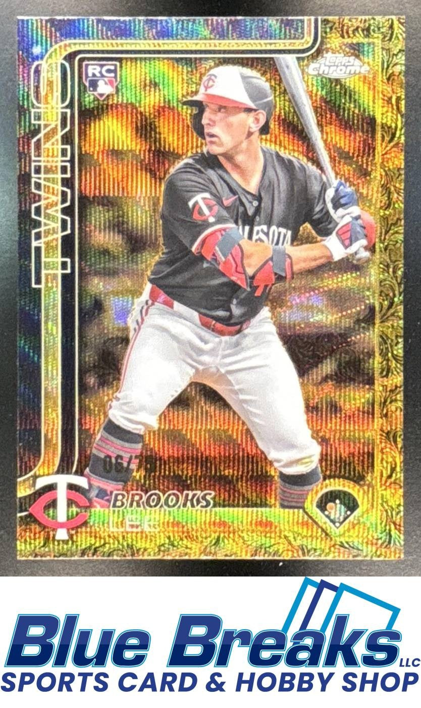 2025 Topps Gilded Collection Brooks Lee #78 Chrome Gold Wave Refractor 06/75 RC Minnesota Twins