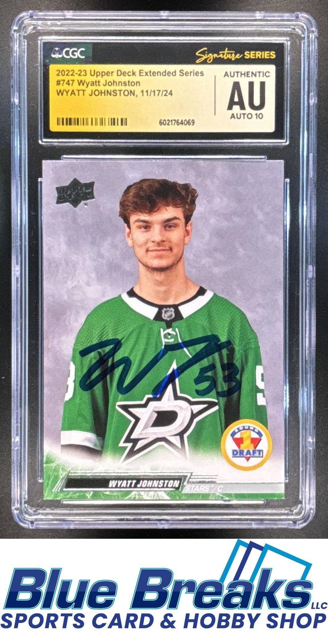 2022 Upper Deck Wyatt Johnston #747 1st Round Draft RC CGC 10