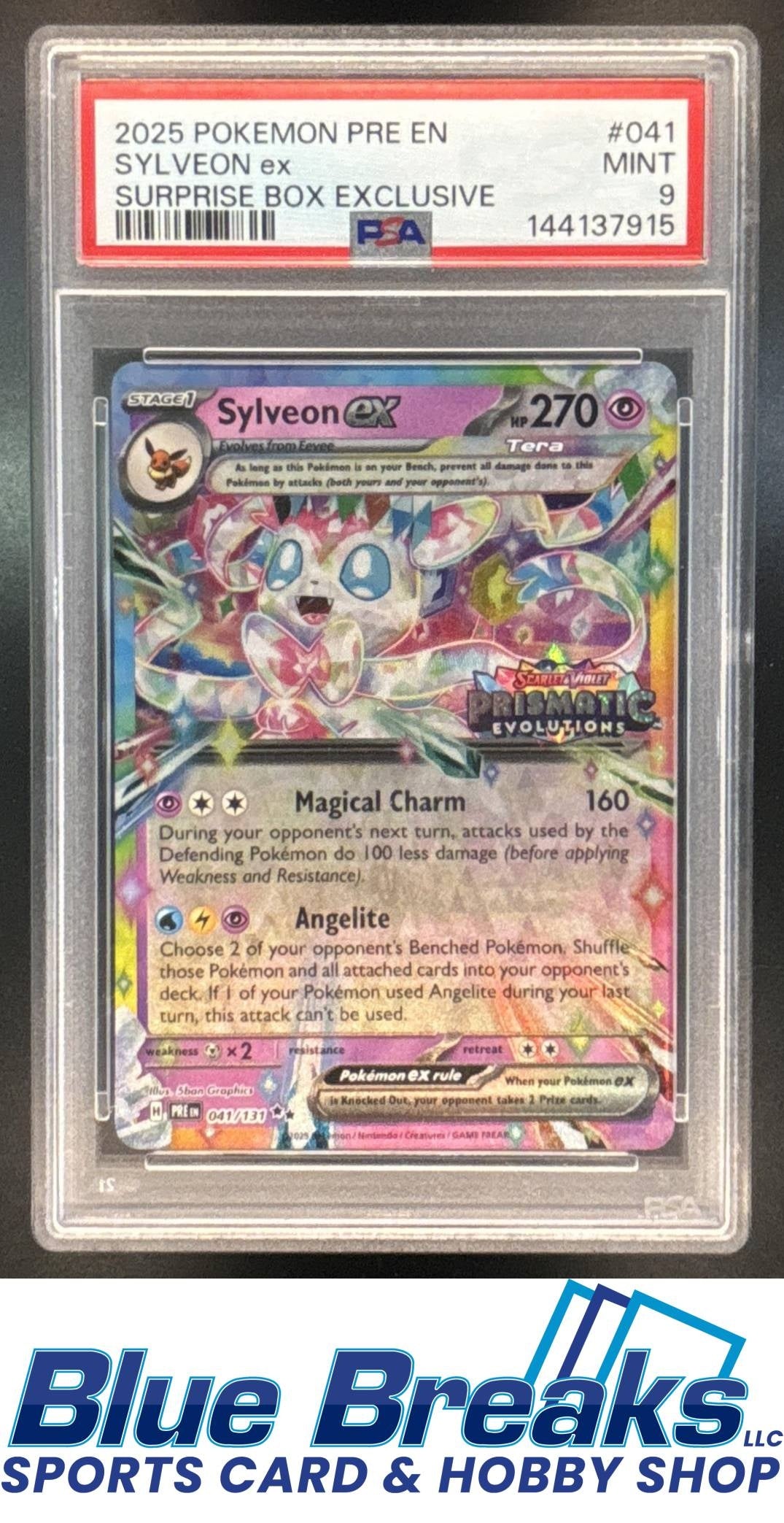2025 Pokemon Prismatic Evolutions Promos Sylveon ex #041/131 PSA 9
