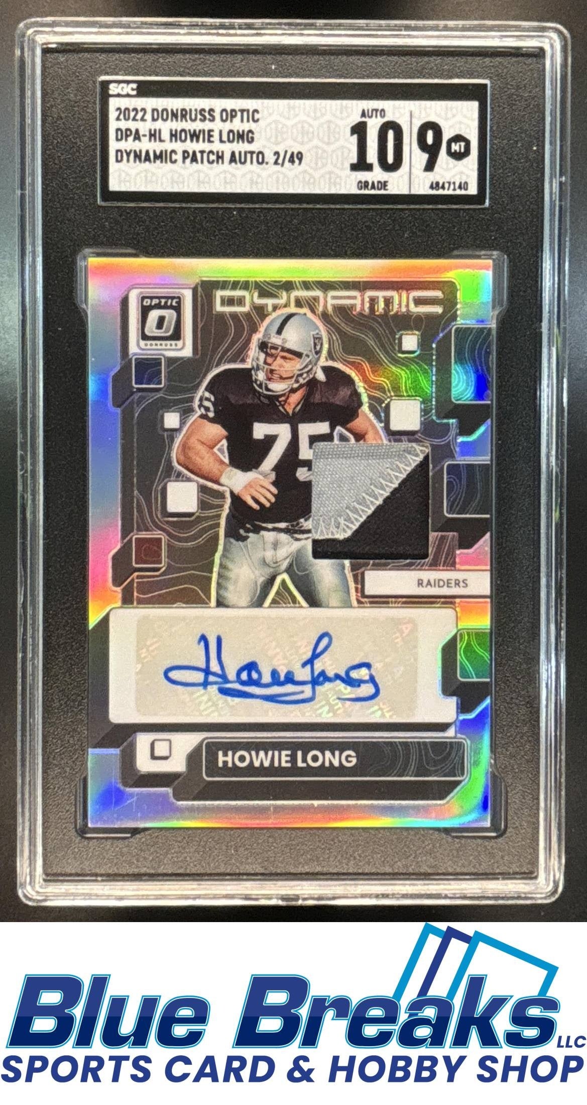 2022 Panini Donruss Optic Howie Long #DPA-HL Dynamic Patch Auto 02/49 SGC 9
