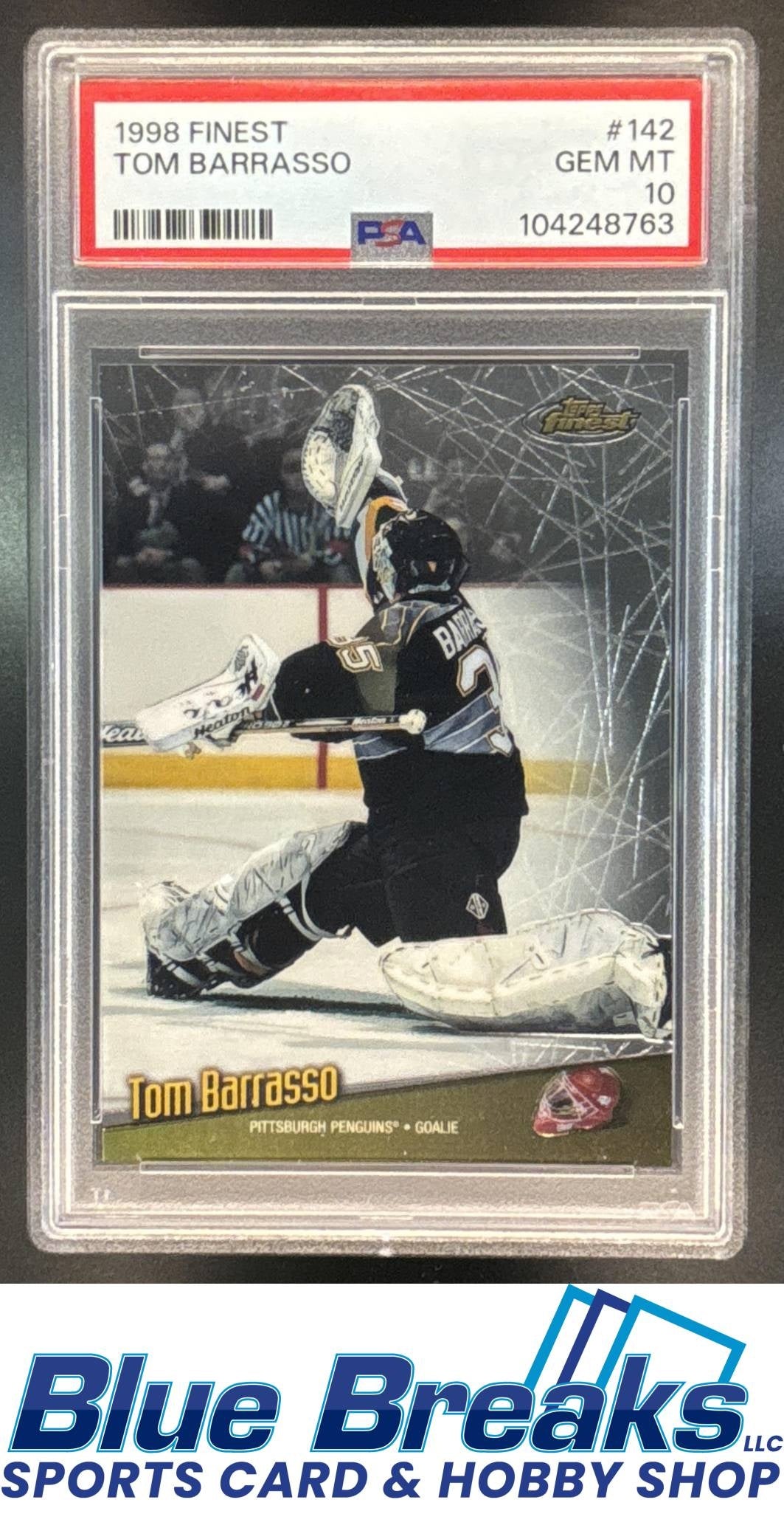 1998 Topps Finest Tom Barrasso #142 PSA 10 Pittsburgh Penguins