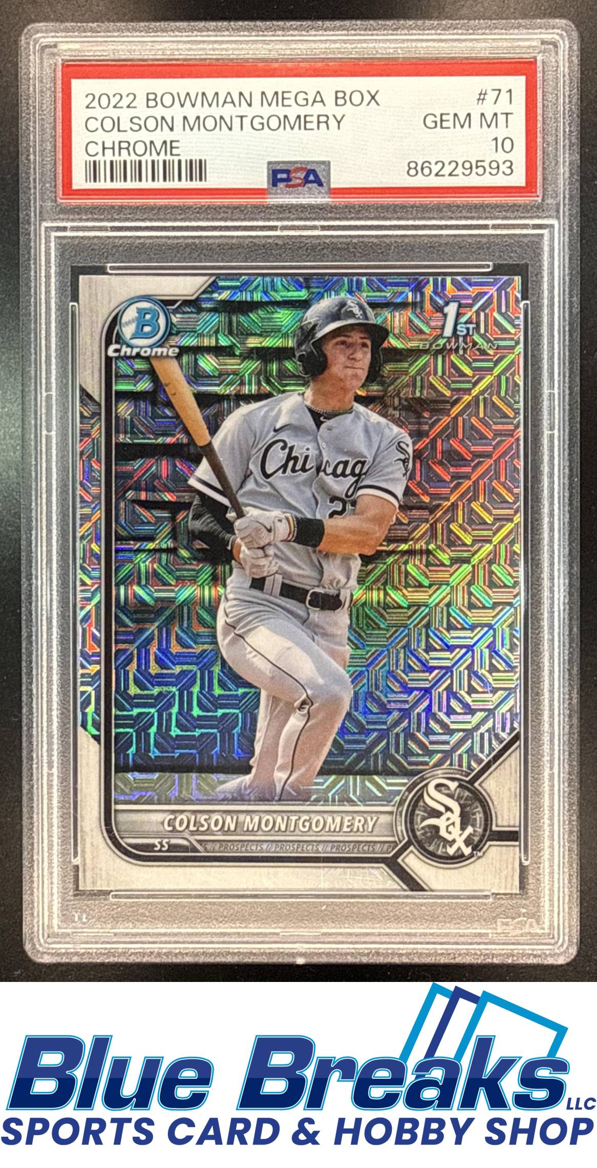 2022 Bowman Mega Box Chrome Colson Montgomery #BCP-71 Mojo Refractor PSA 10 Chicago White Sox